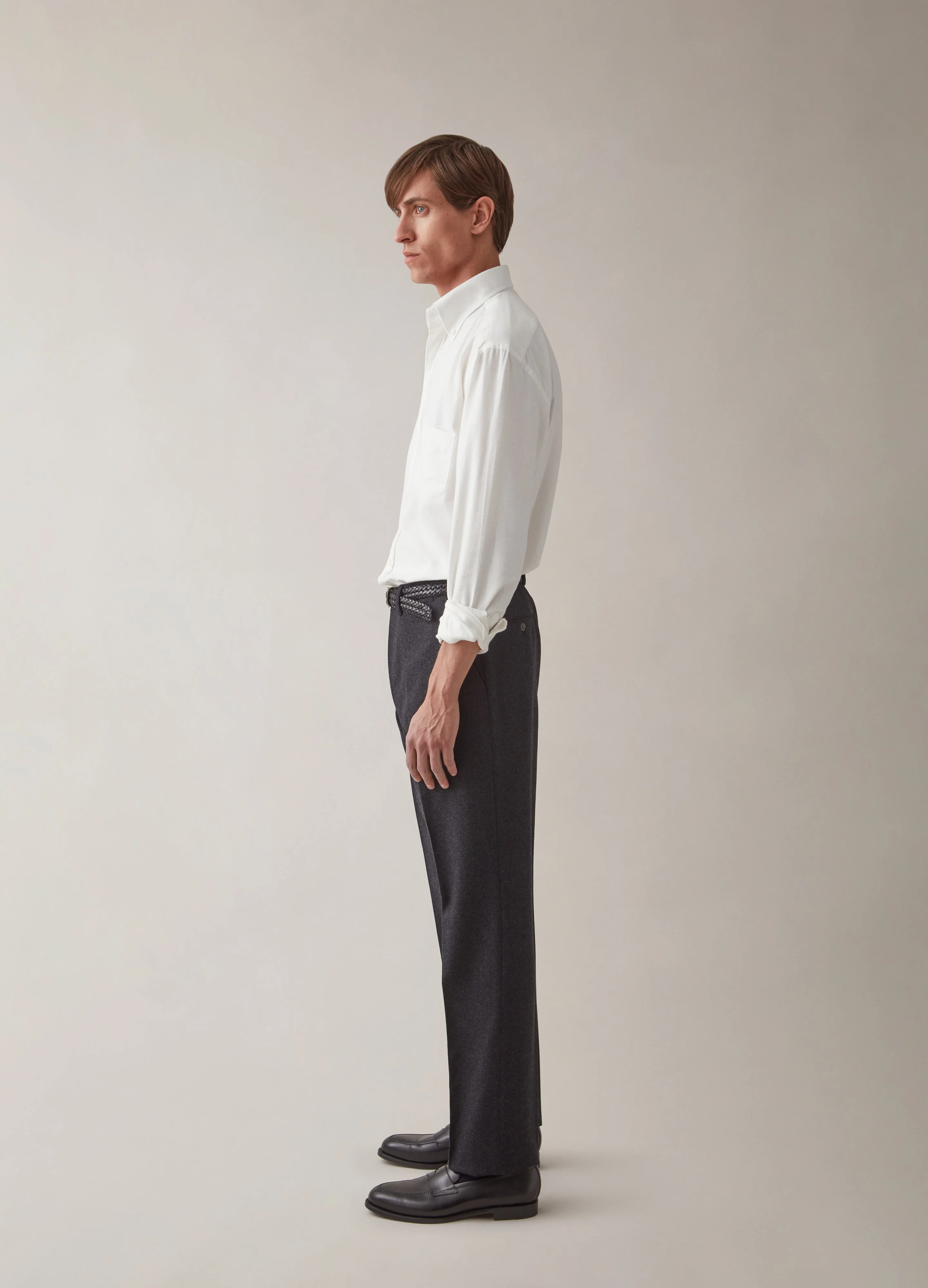 Alf Flannel Trousers - Charcoal - Image 3