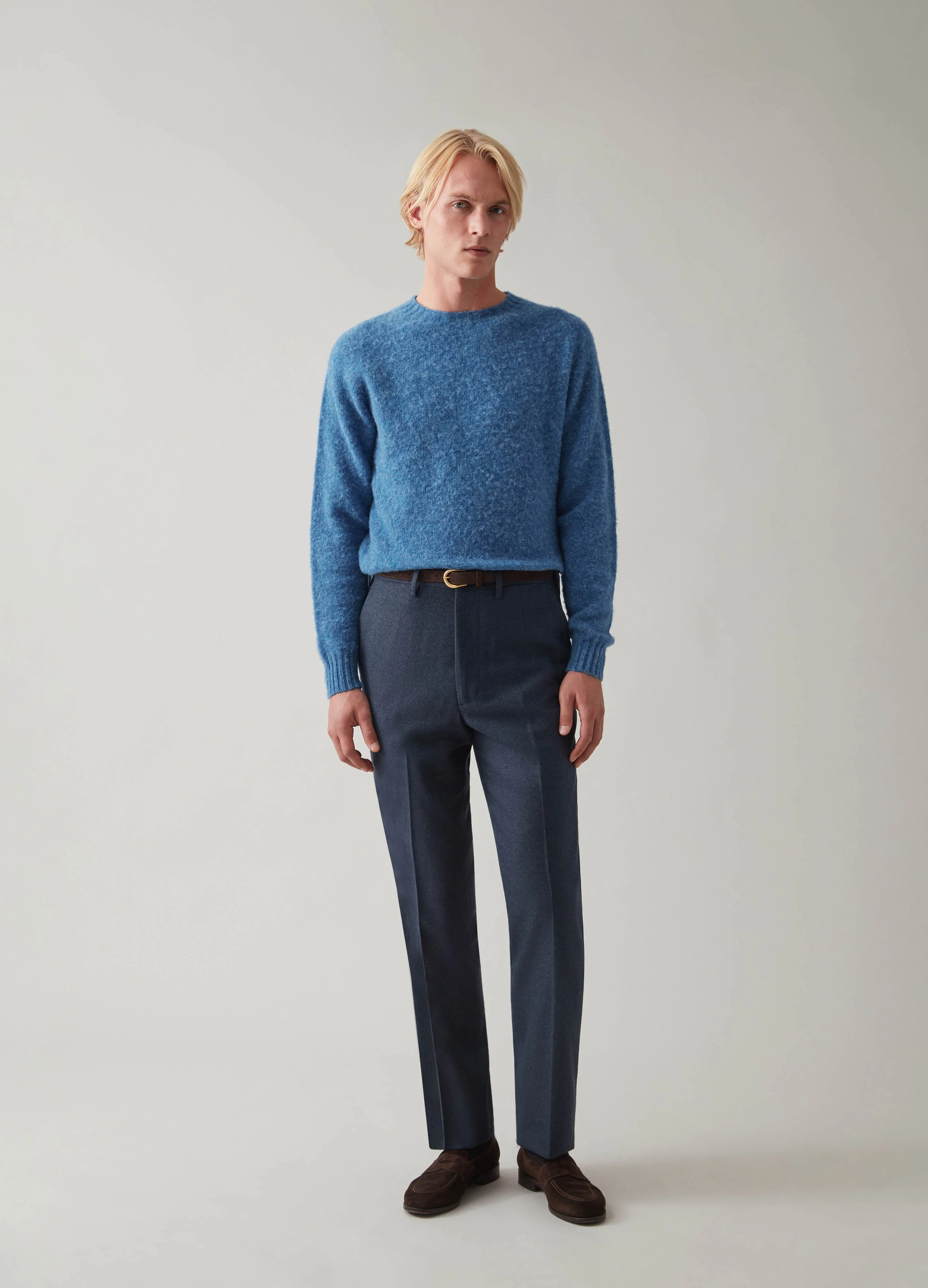Alf Flannel Trousers - Air Force Blue