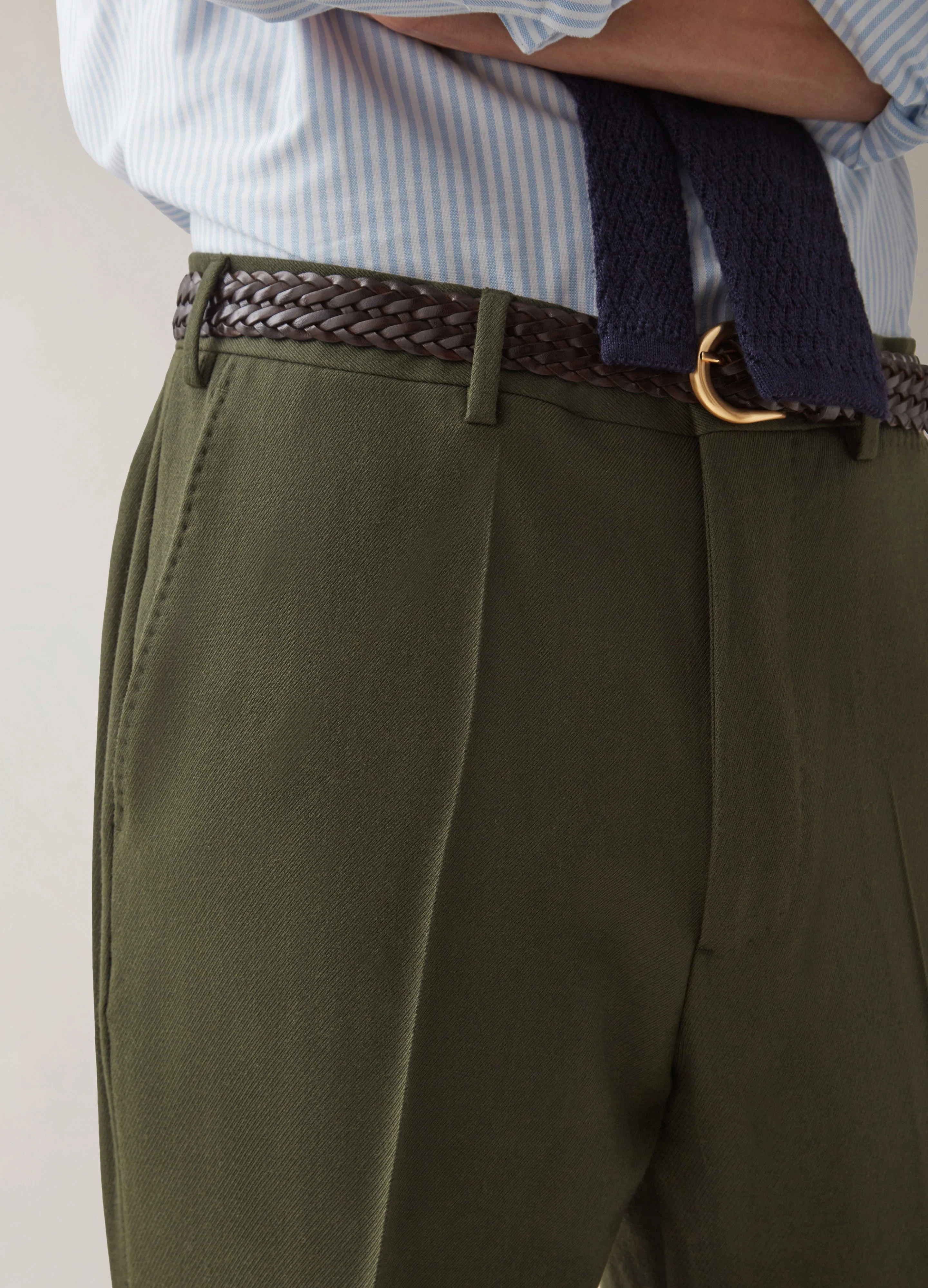 Alfie Cavalry Twill Trousers - Olive - Image 2