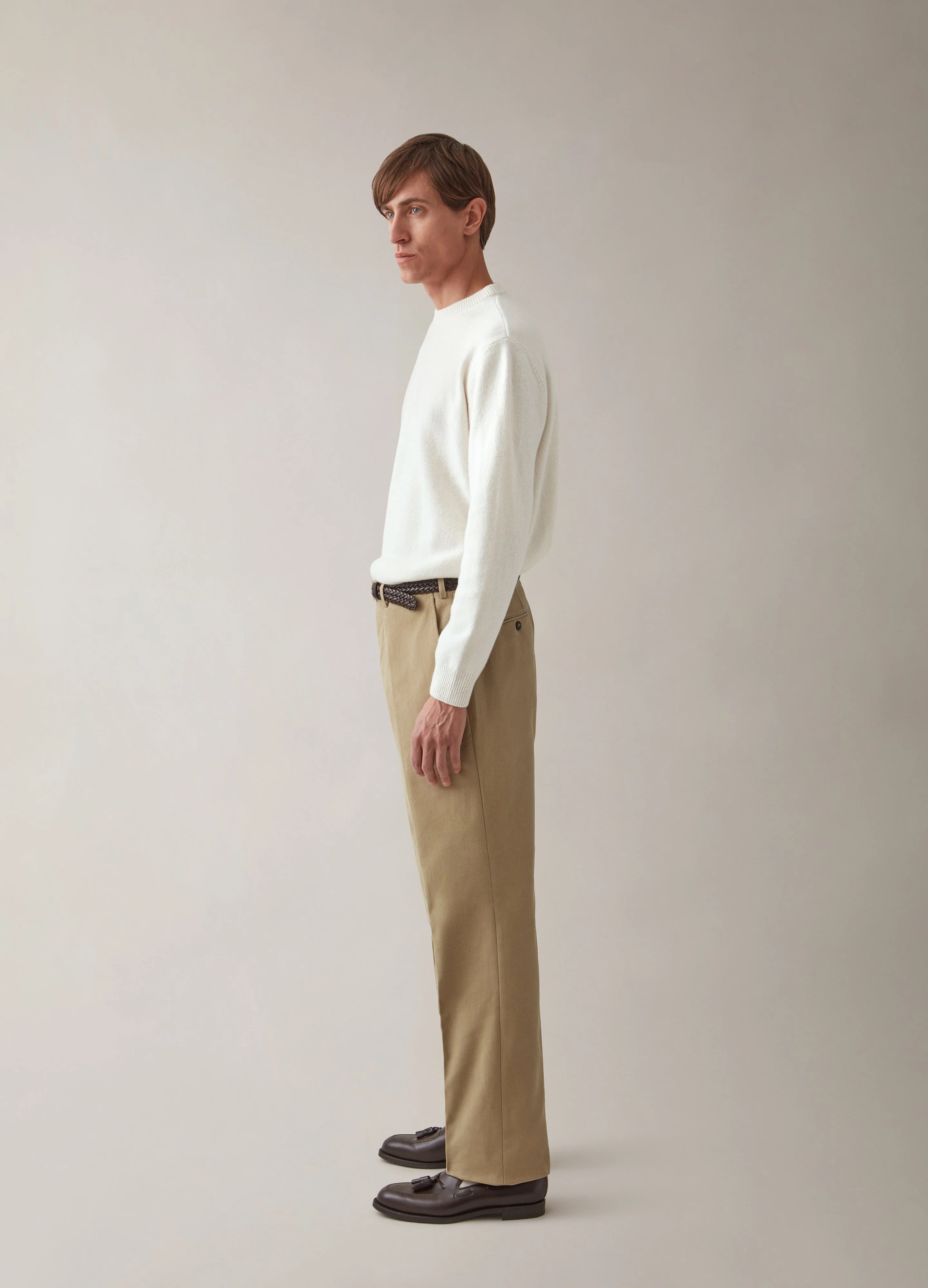 Alfie Cotton Trousers - Beige - Image 3