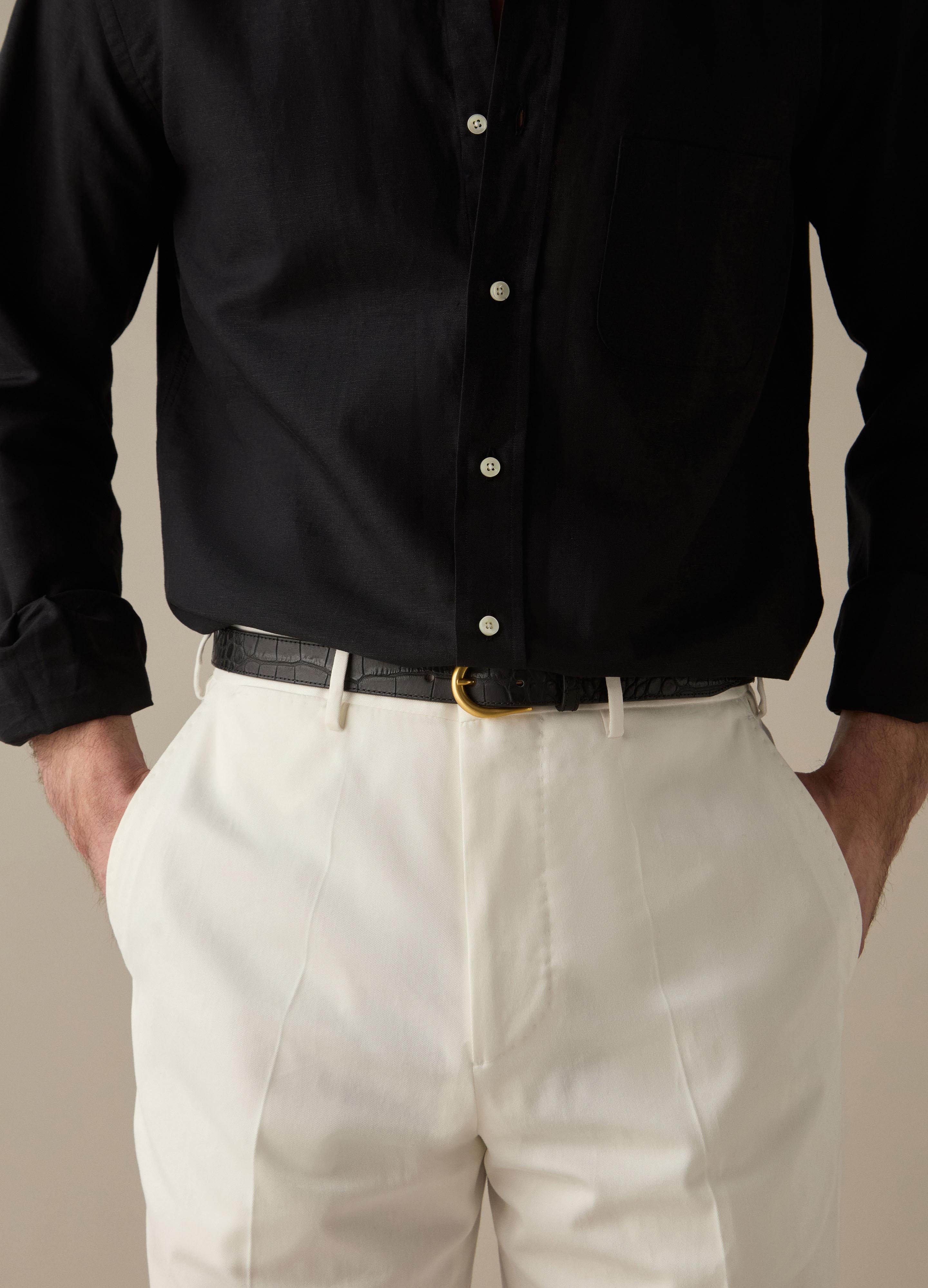 Alfie Cotton Trousers - Cream - Image 3