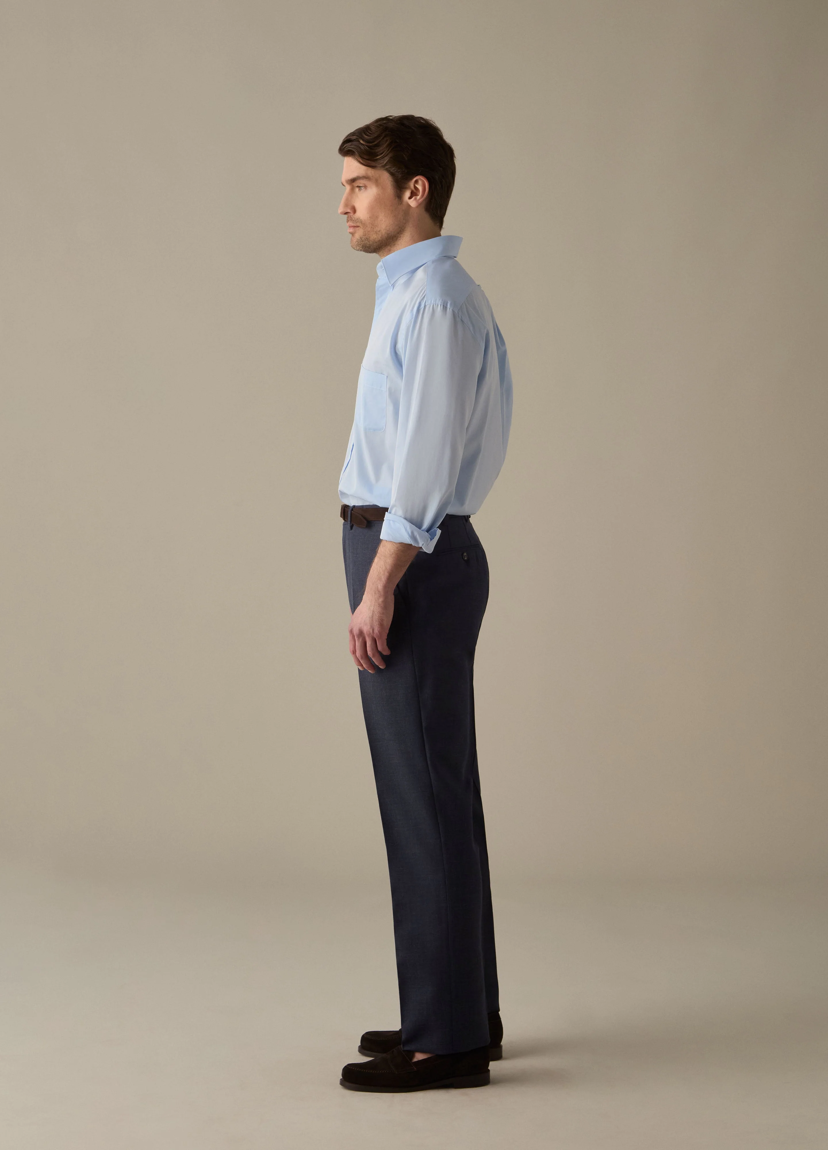 Alfie High Twist Wool Trousers - Air Force Blue - Image 2