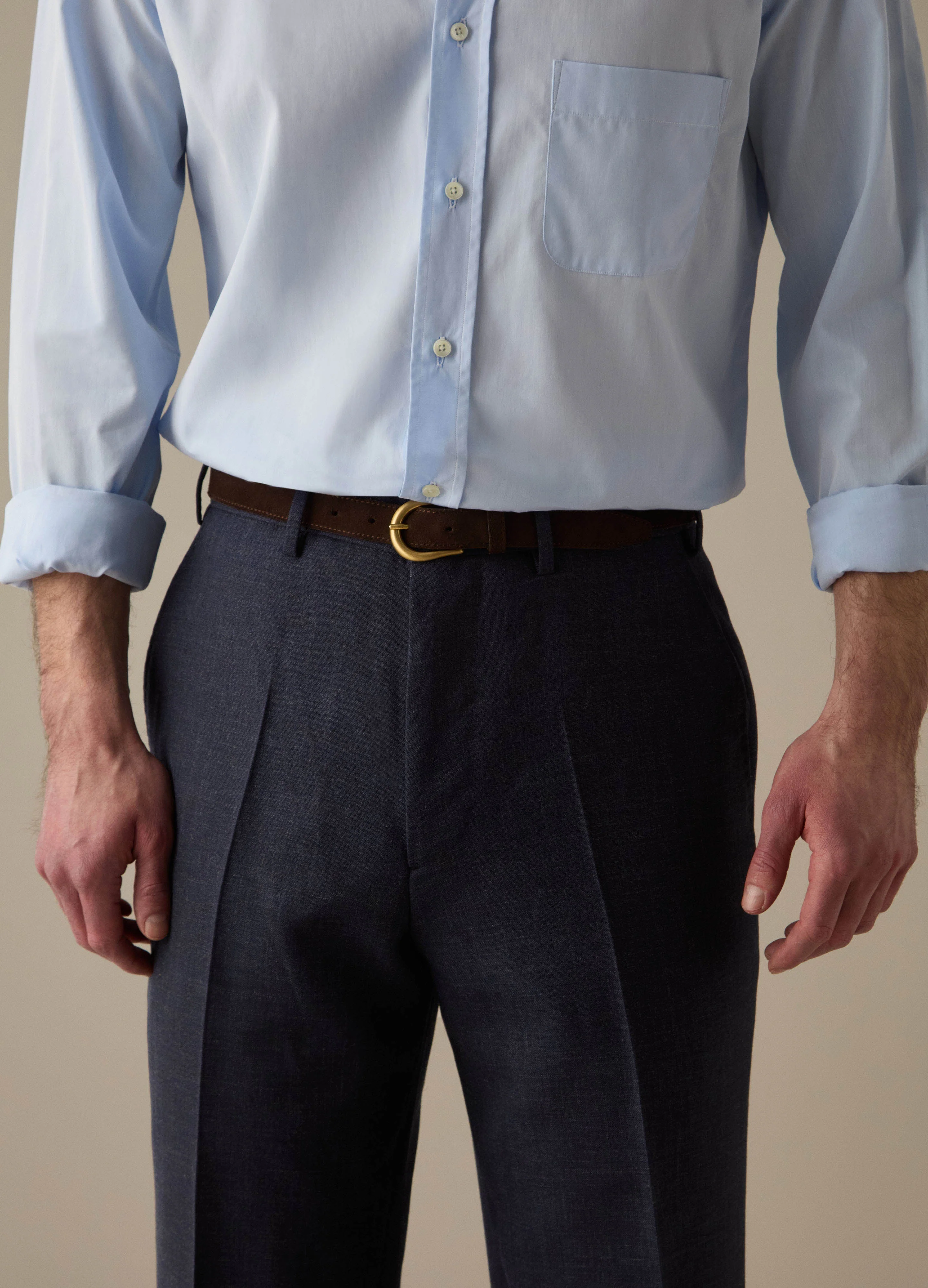 Alfie High Twist Wool Trousers - Air Force Blue - Image 3
