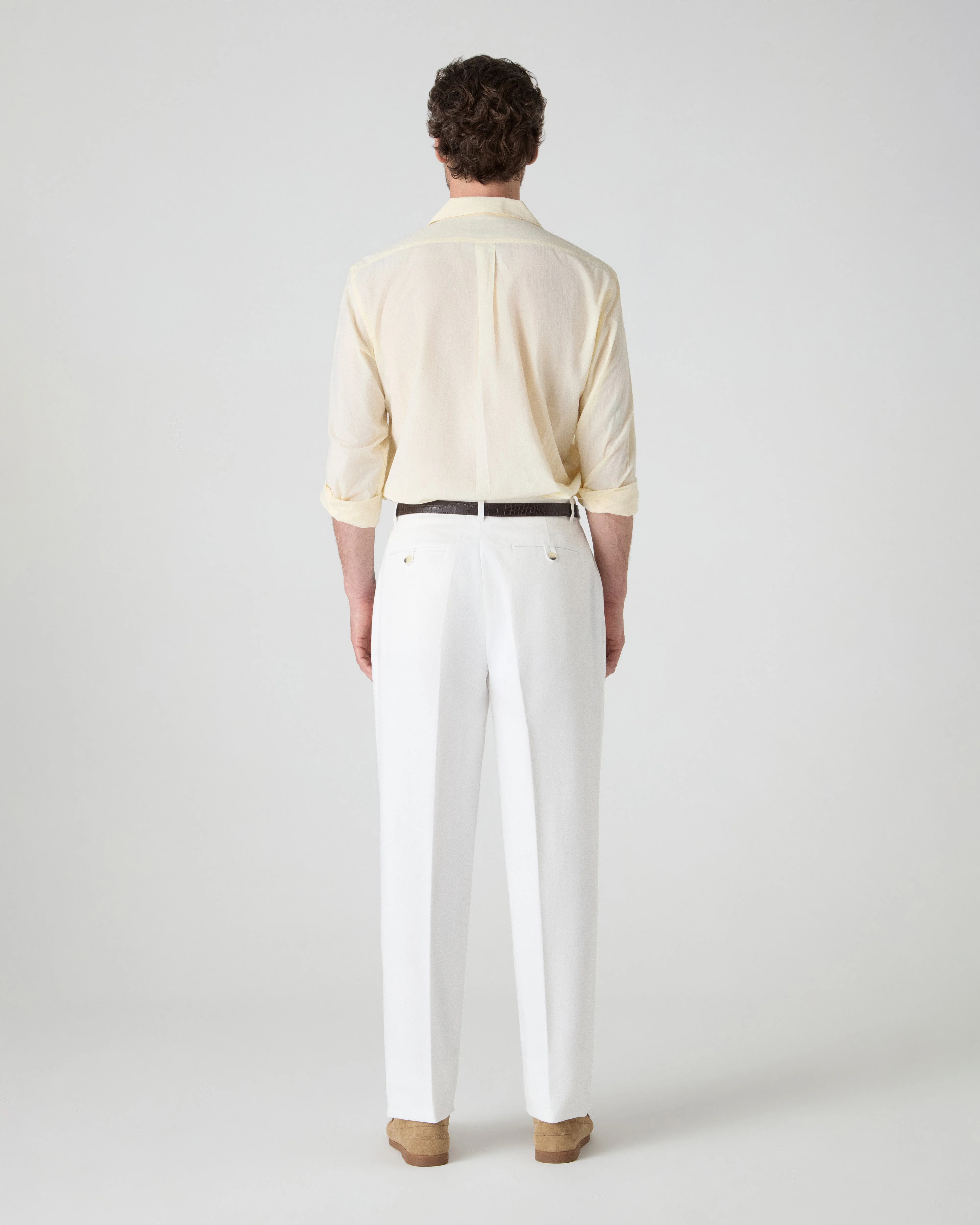 Alfred Cotton Trousers - Ivory - Image 4