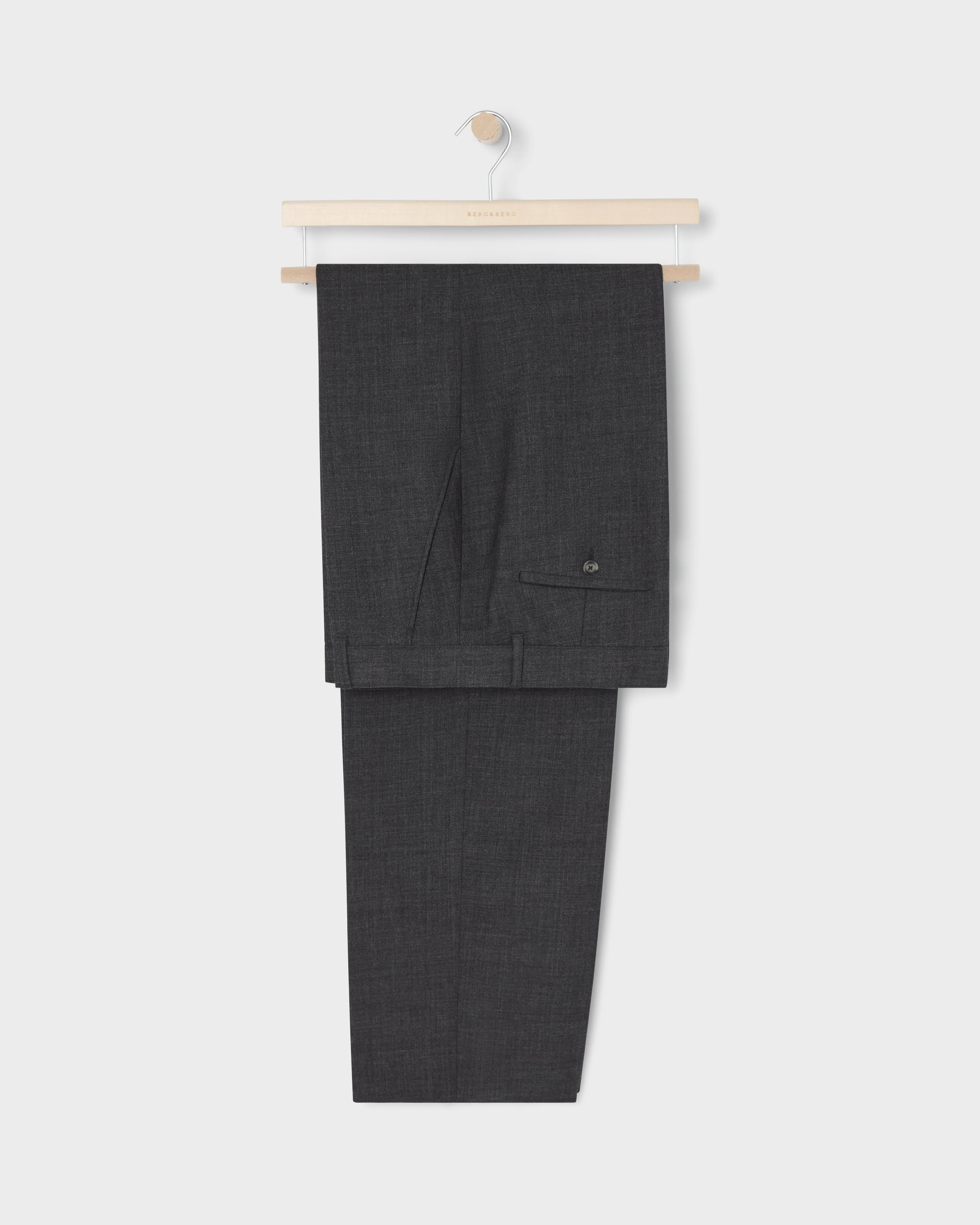 Alfredo High Twist Wool Trousers - Mid Grey - Image 4