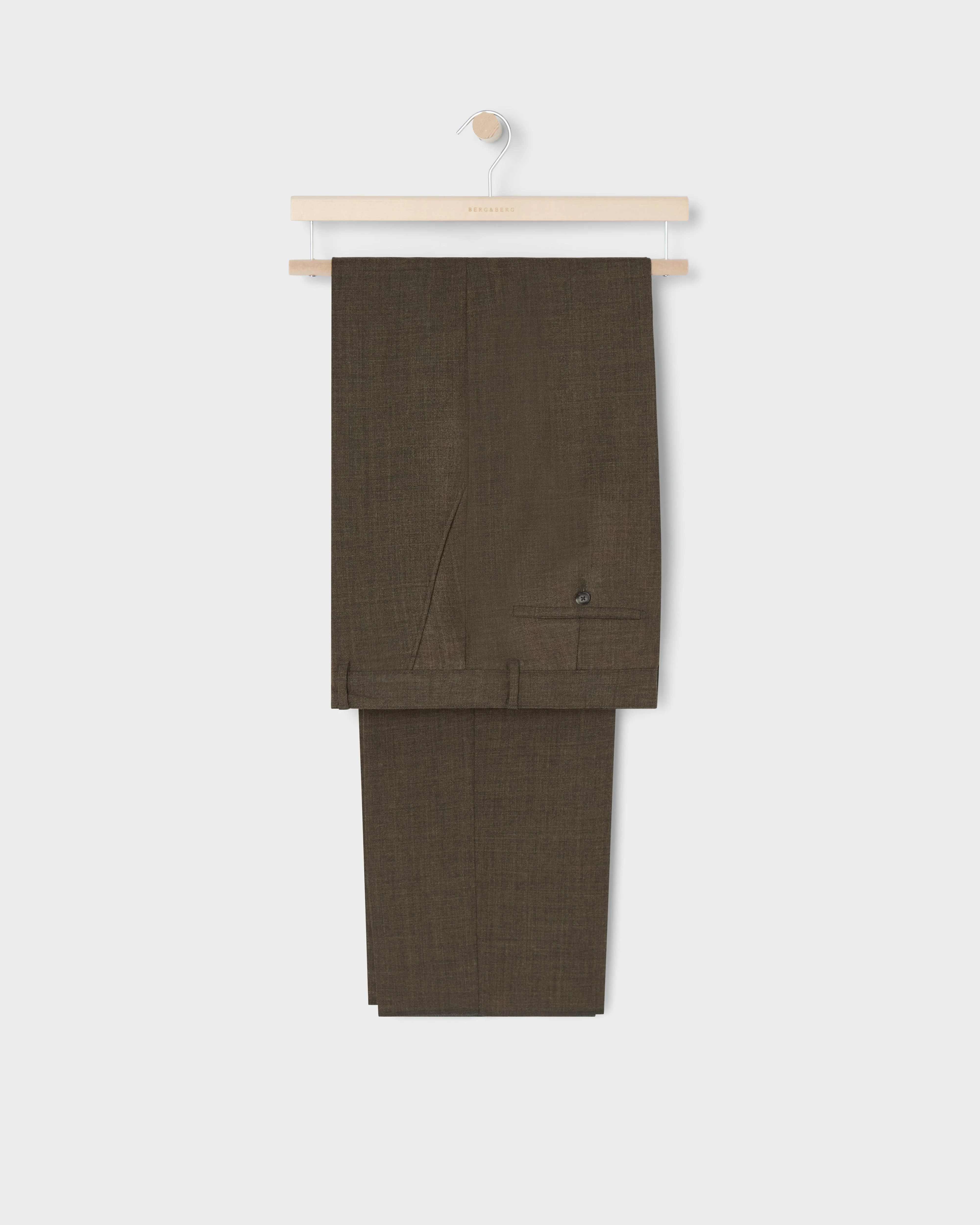 Alfredo High Twist Wool Trousers - Moss Green - Image 4