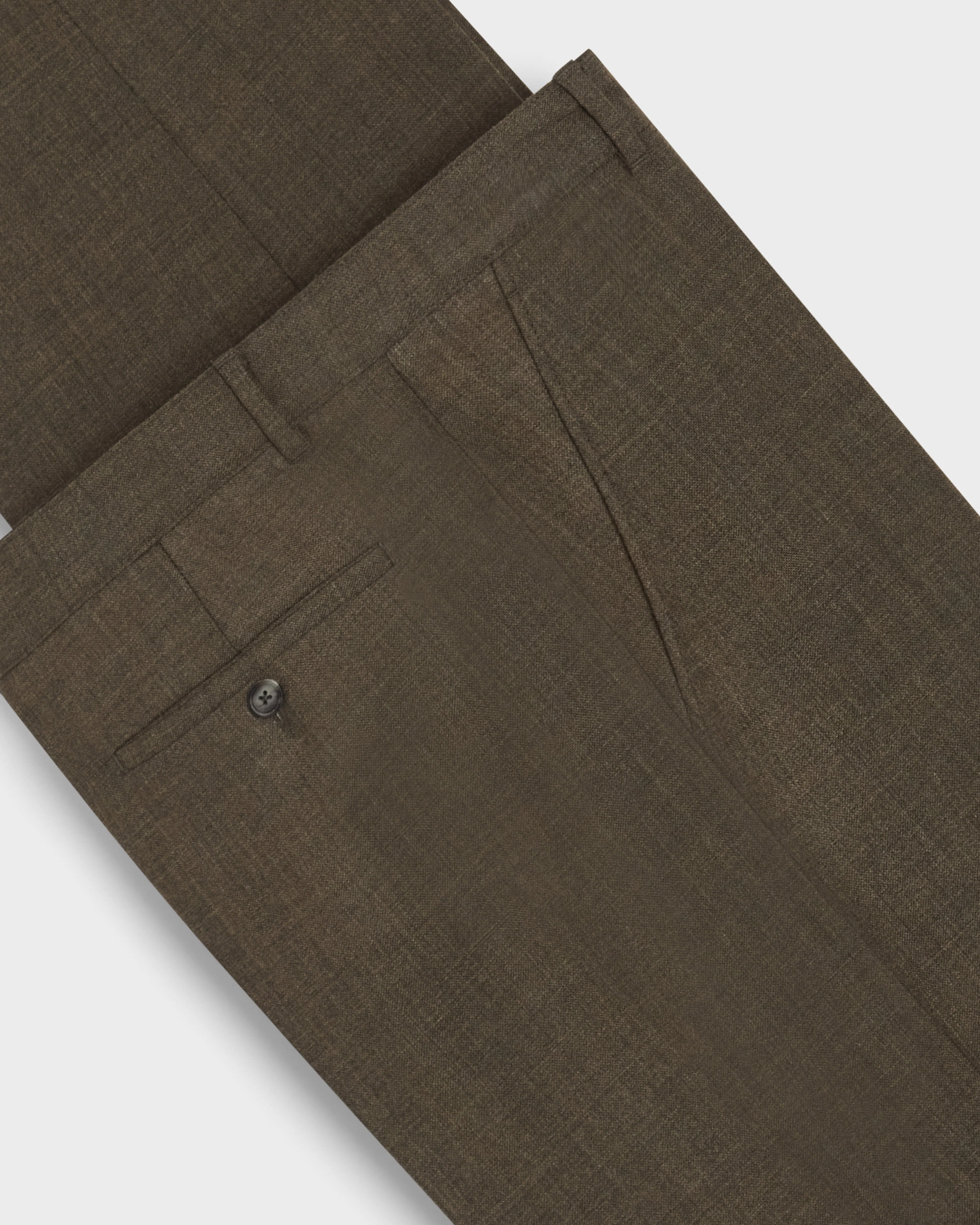 Alfredo High Twist Wool Trousers - Moss Green - Image 5