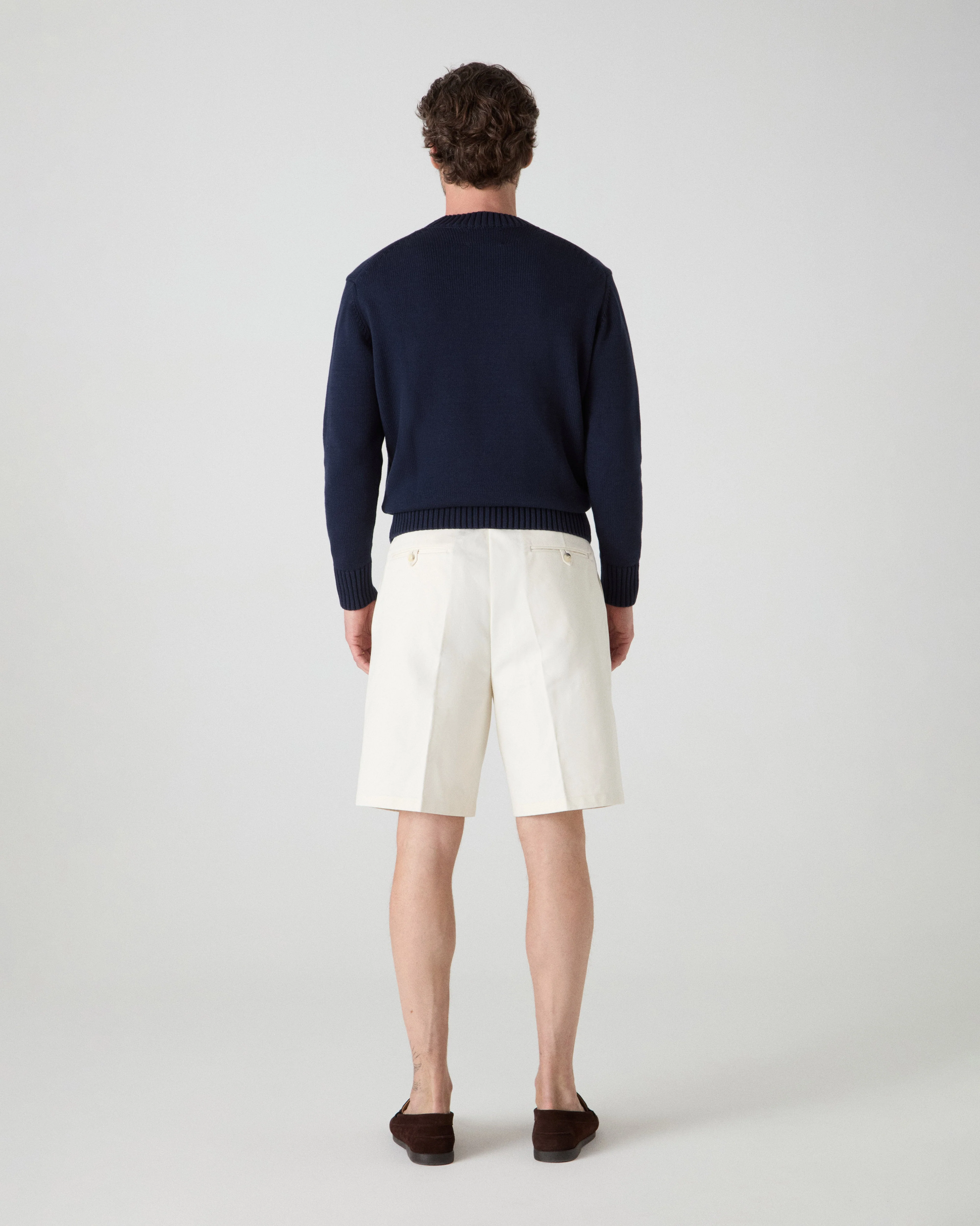 Antonello Cotton Shorts - Ecru - Image 4