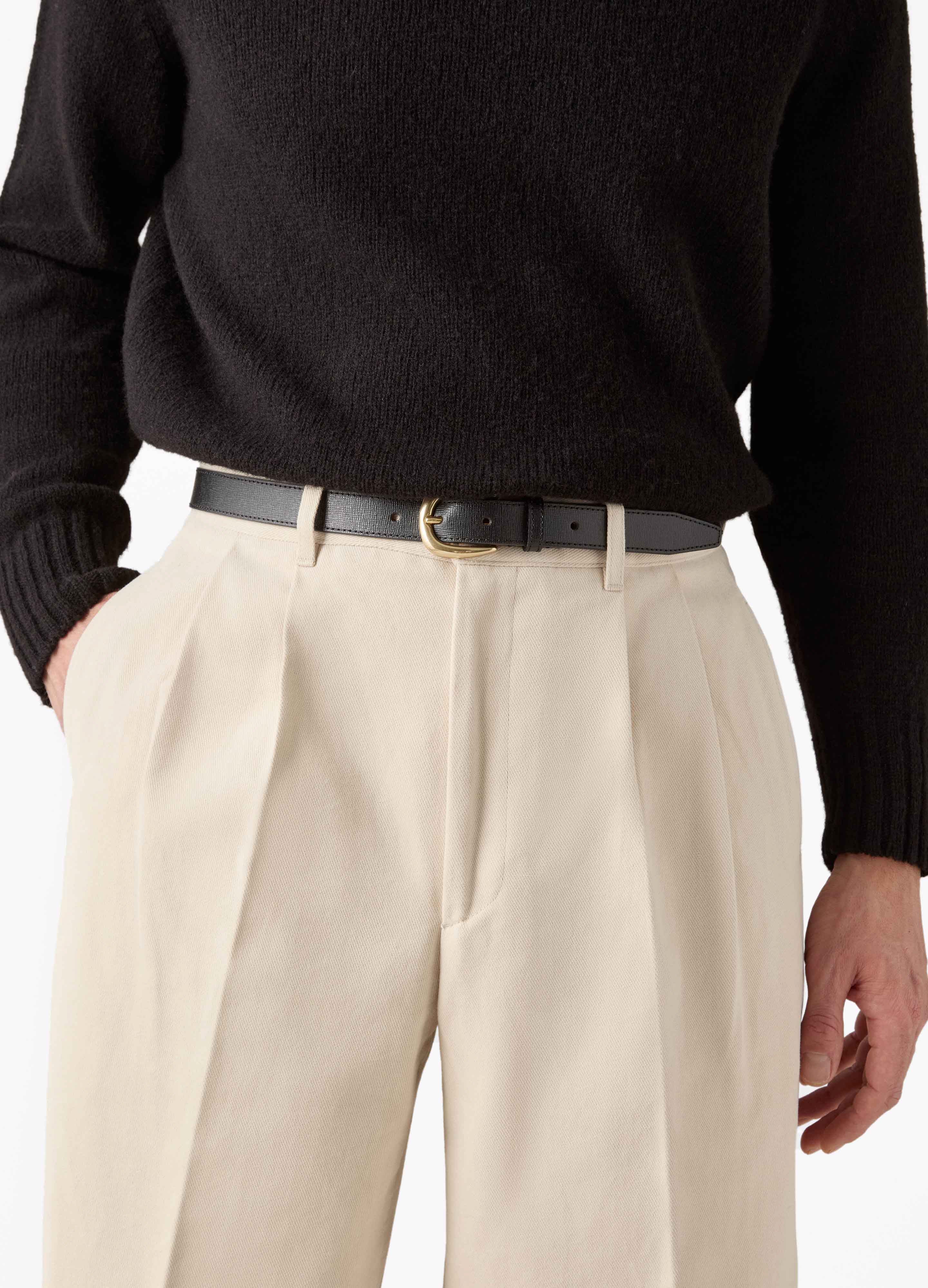 Antonello Cotton Trousers - Cream - Image 3