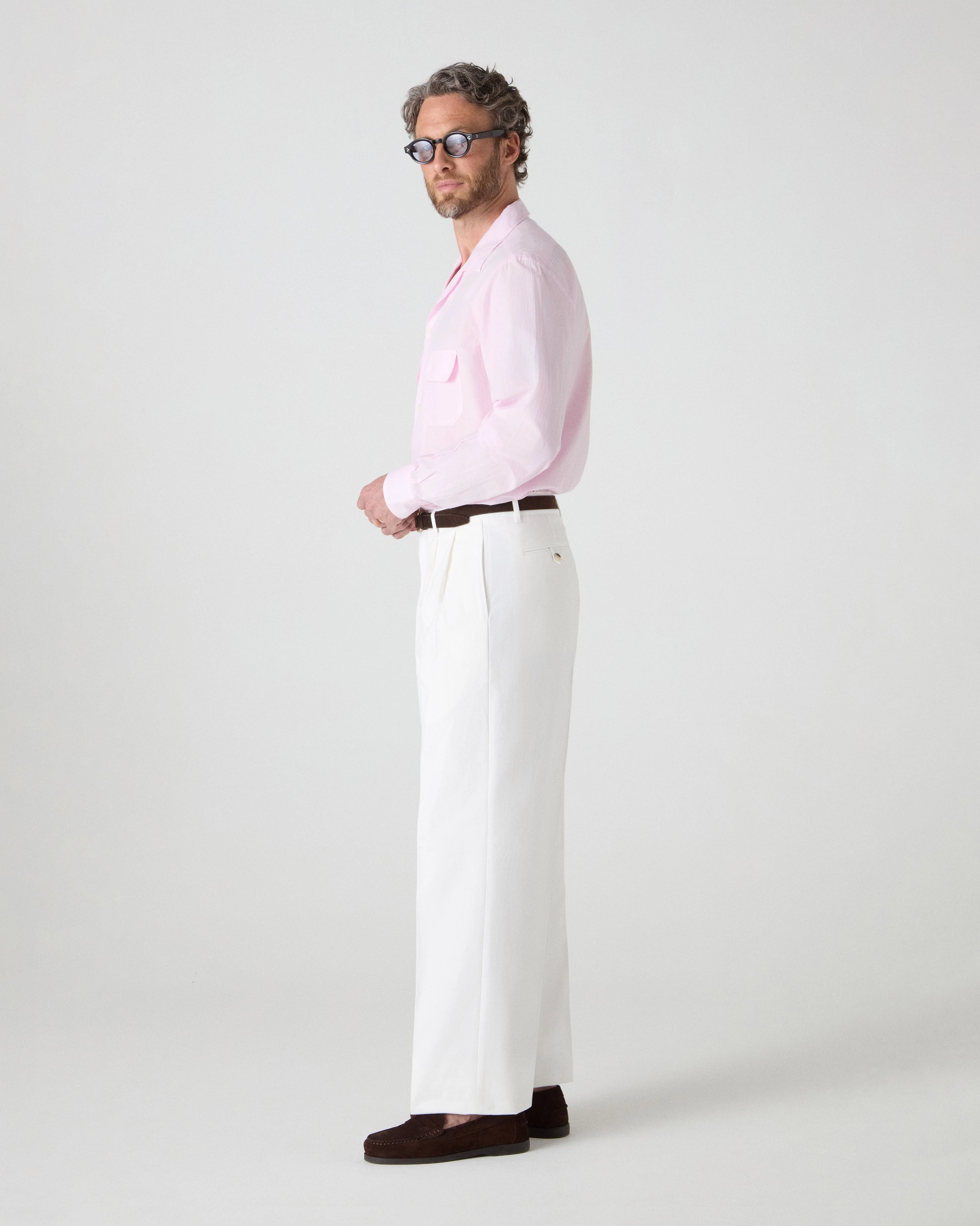 Antonello Cotton Trousers - Ivory - Image 3