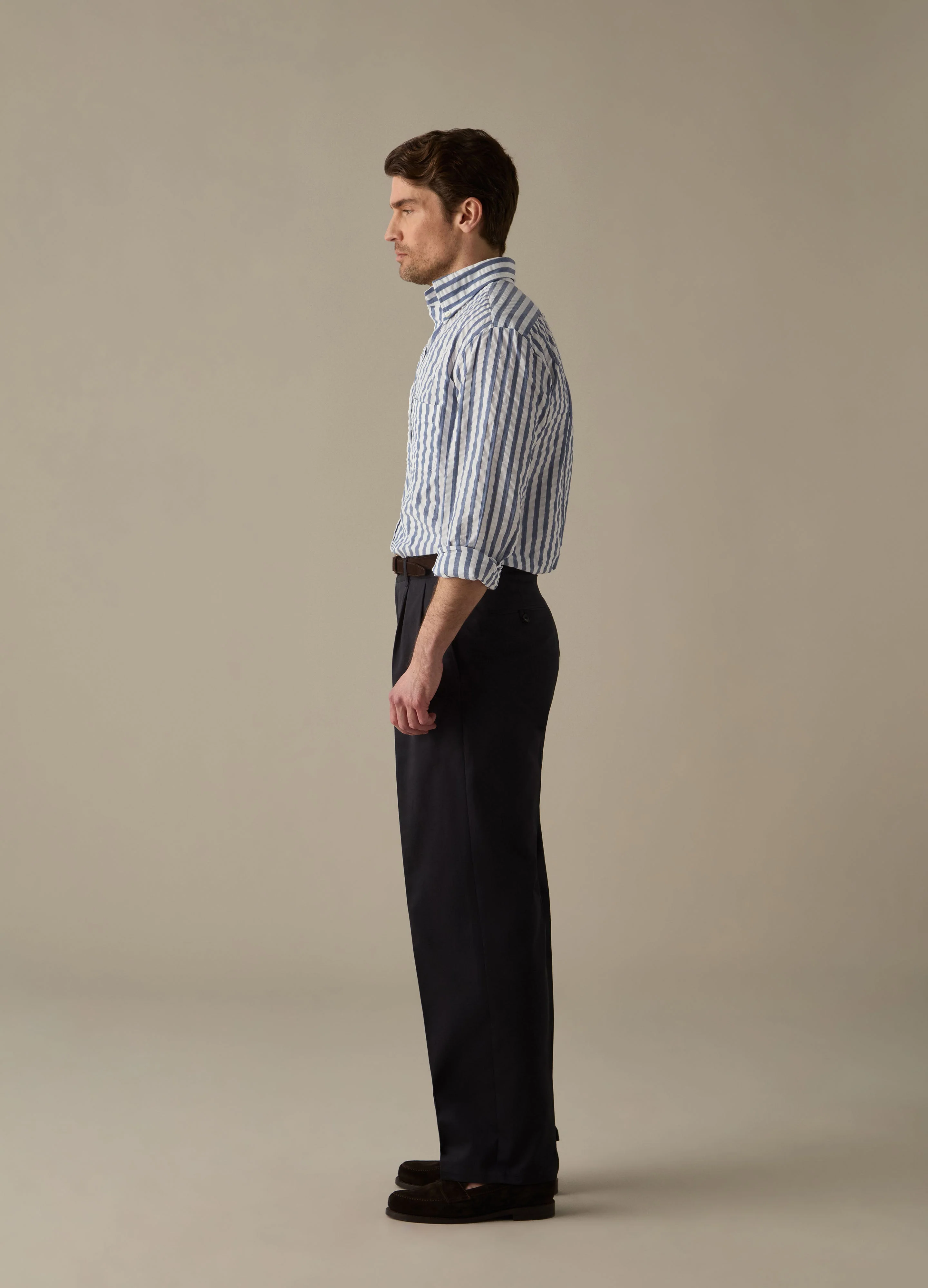 Antonello Cotton Trousers - Navy - Image 2