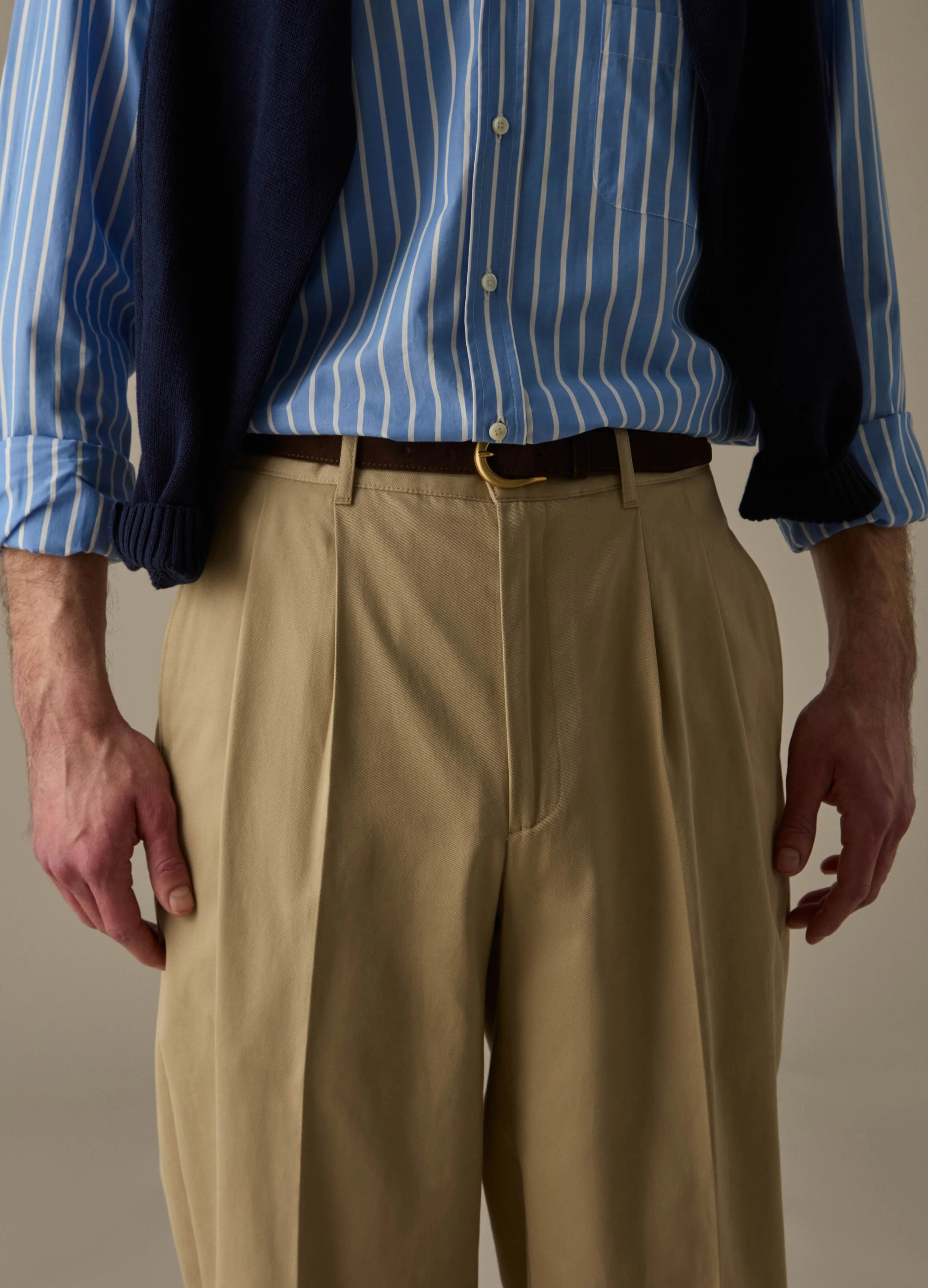 Antonello Cotton Trousers - Sand - Image 3