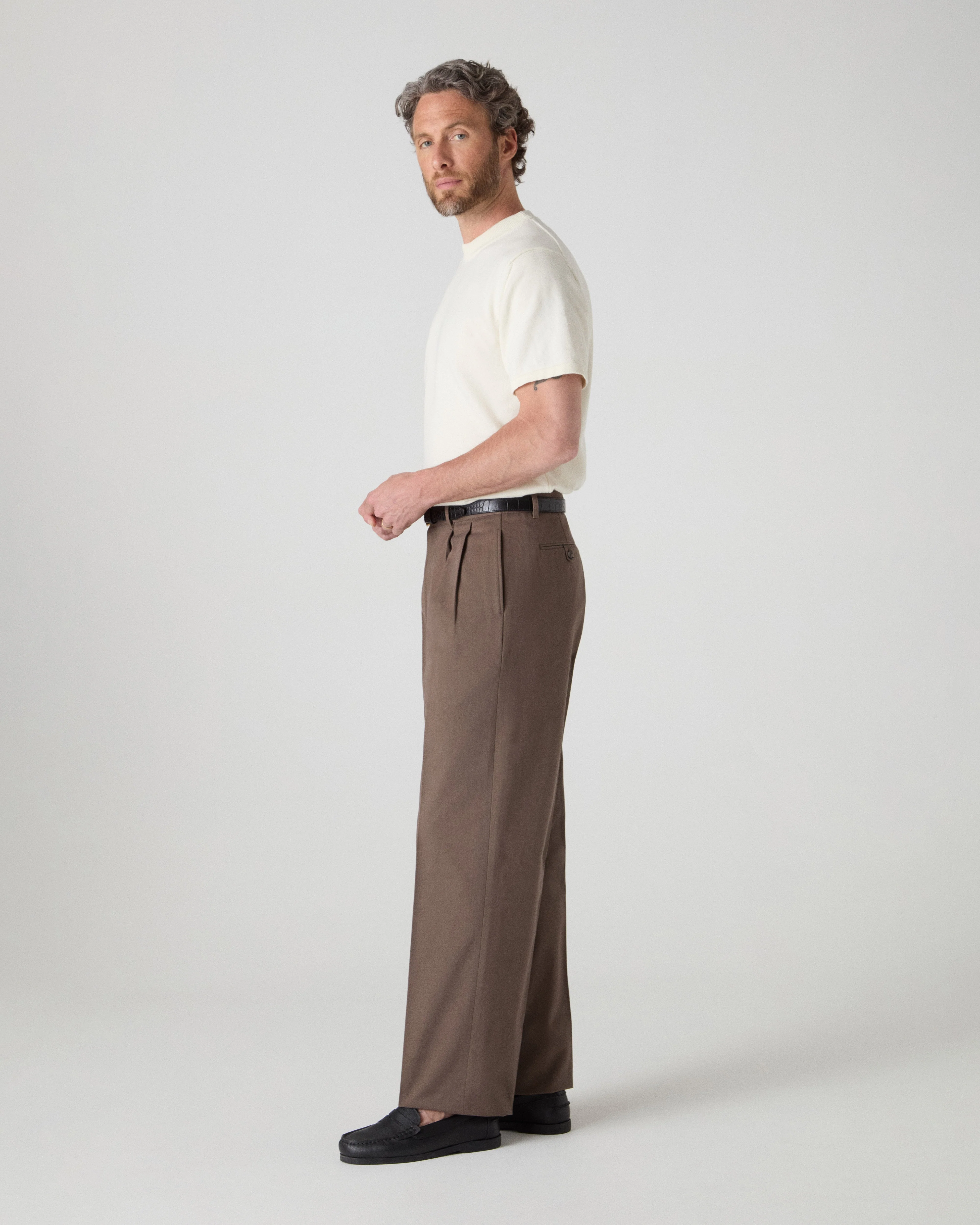Antonello Cotton Trousers - Tobacco - Image 3