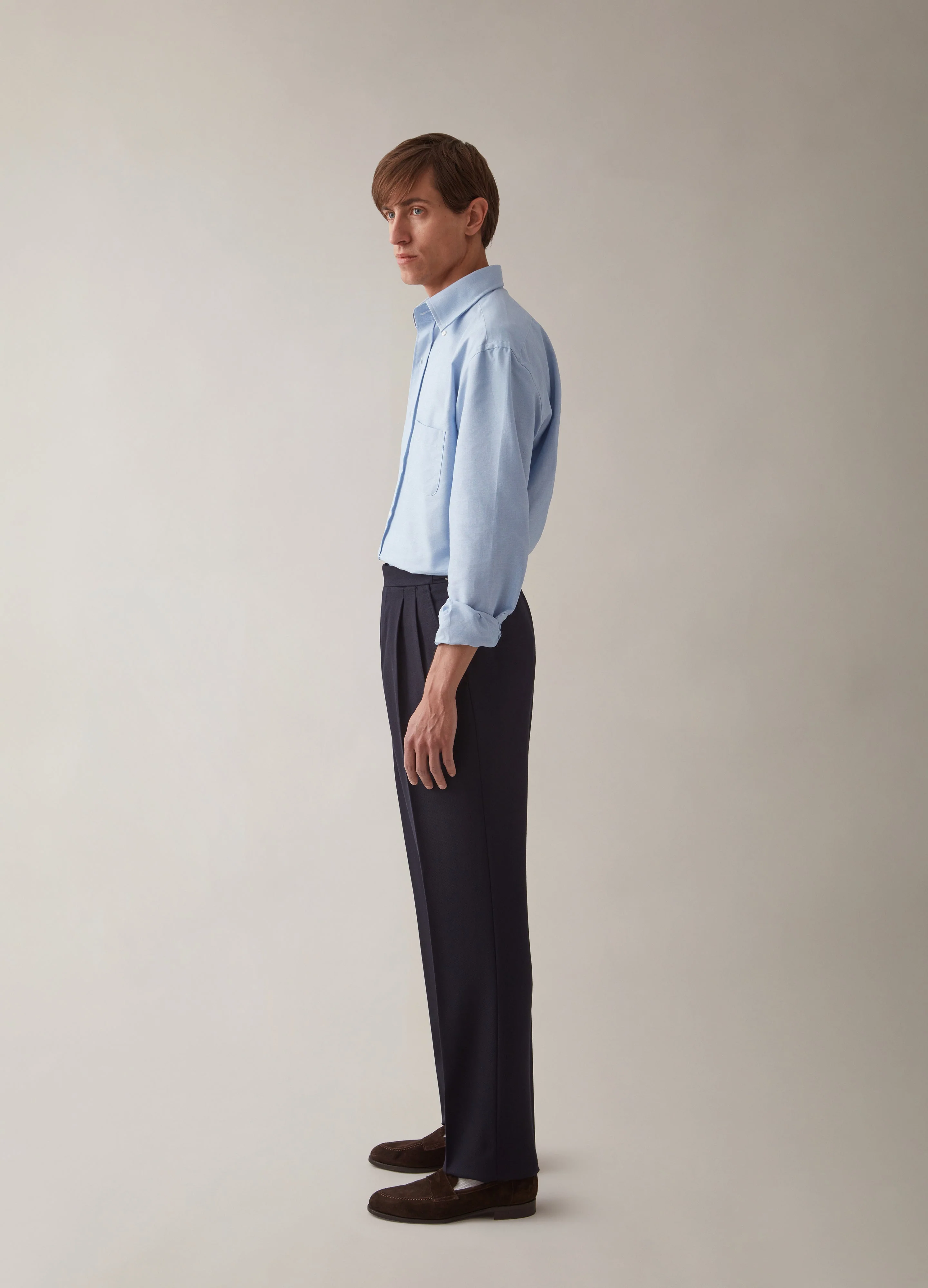 Antonio Cavalry Twill Trousers - Navy - Image 3