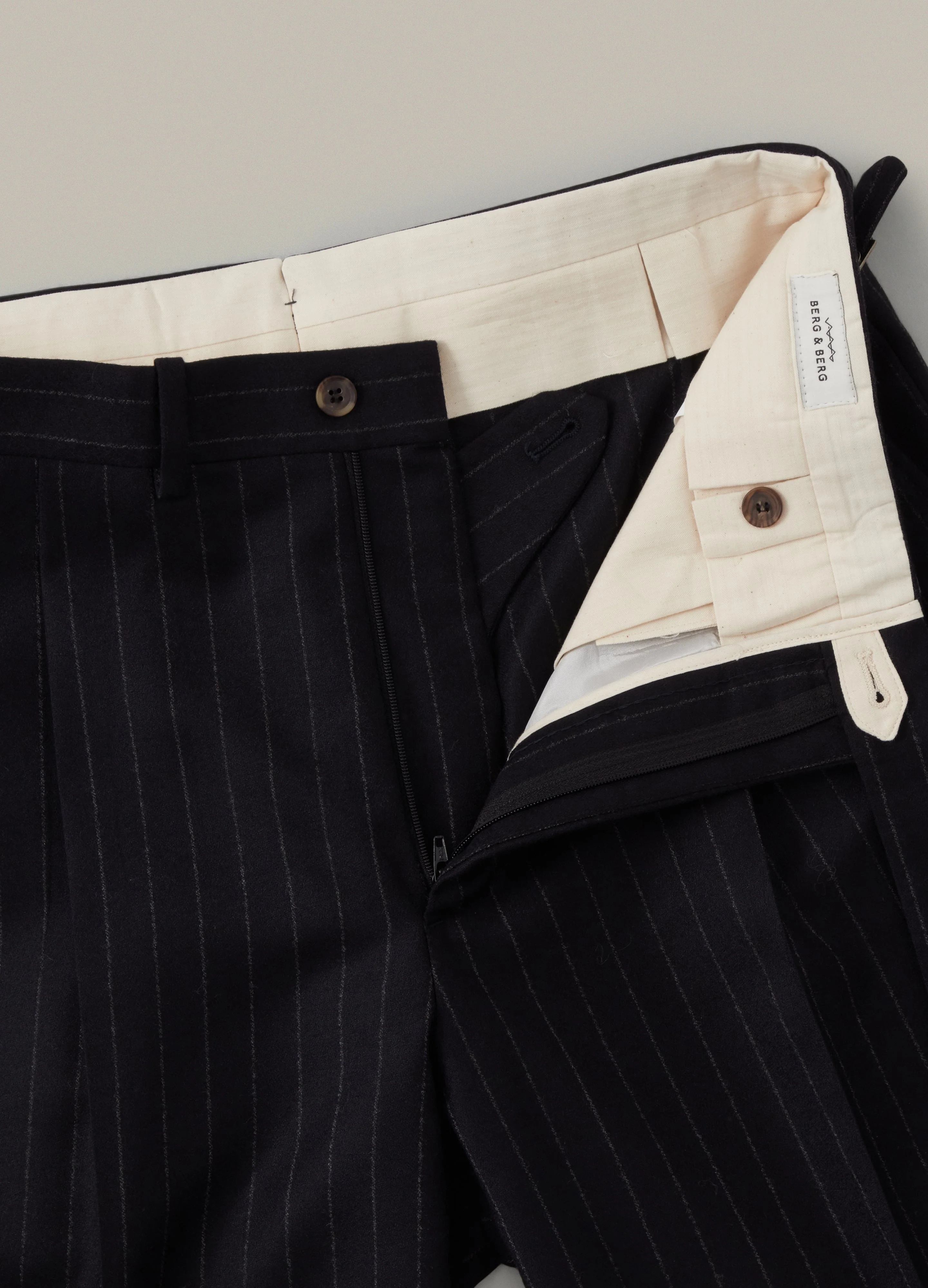 Antonio Chalk Stripe Trousers - Navy - Image 4