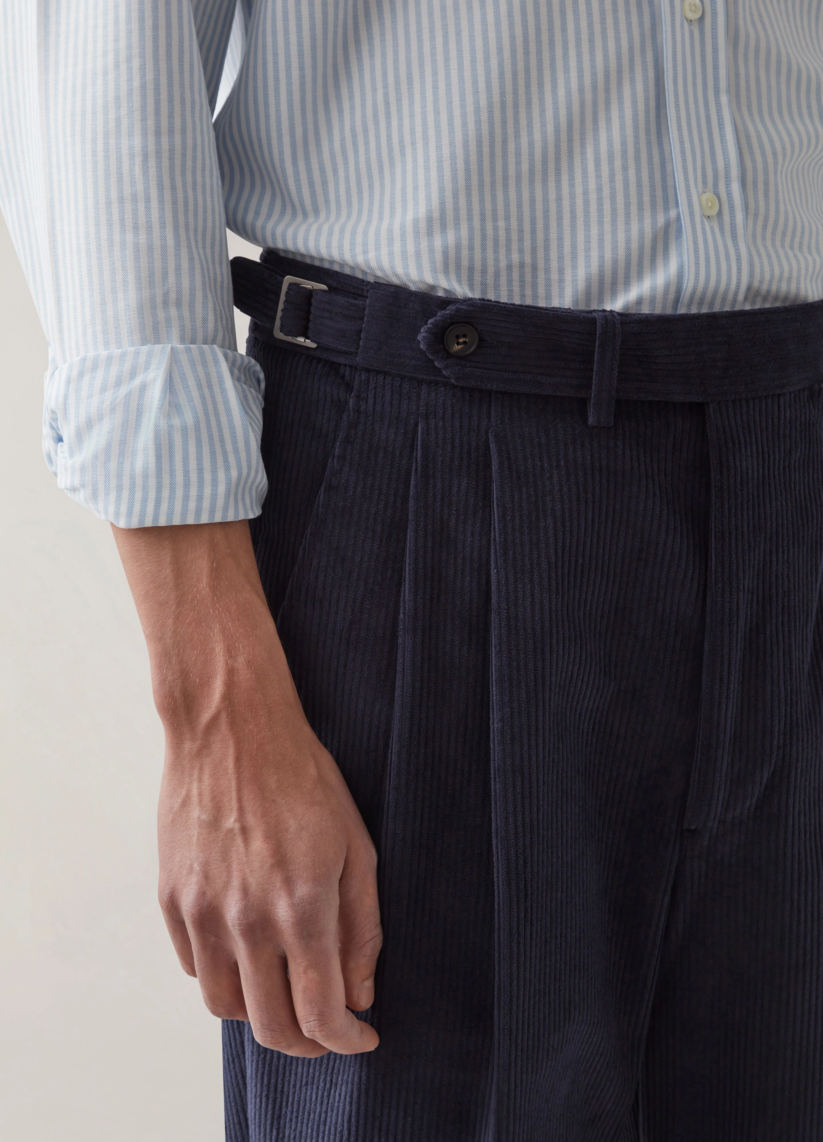 Antonio Corduroy Trousers - Navy - Image 2