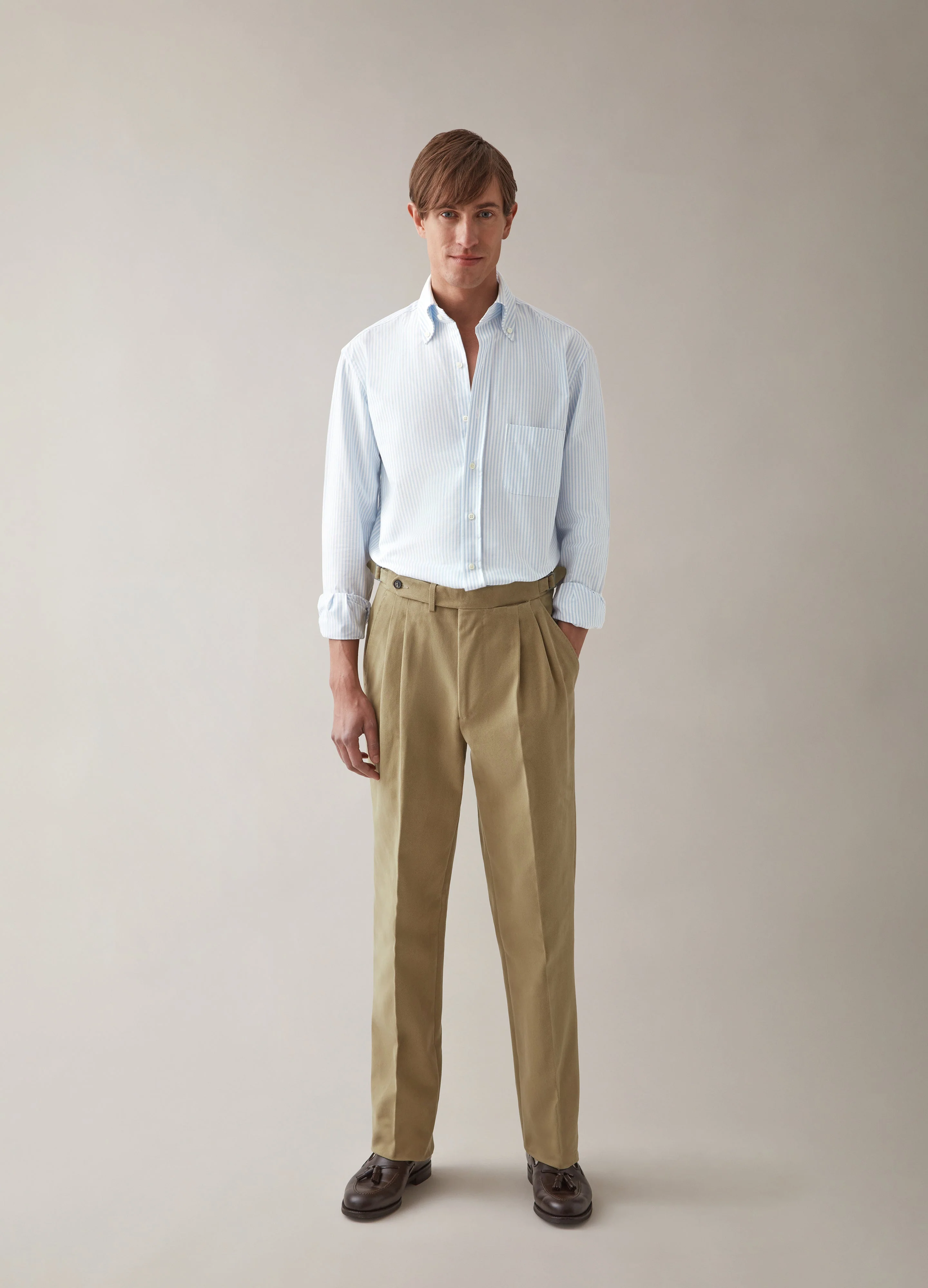 Antonio Cotton Trousers - Beige