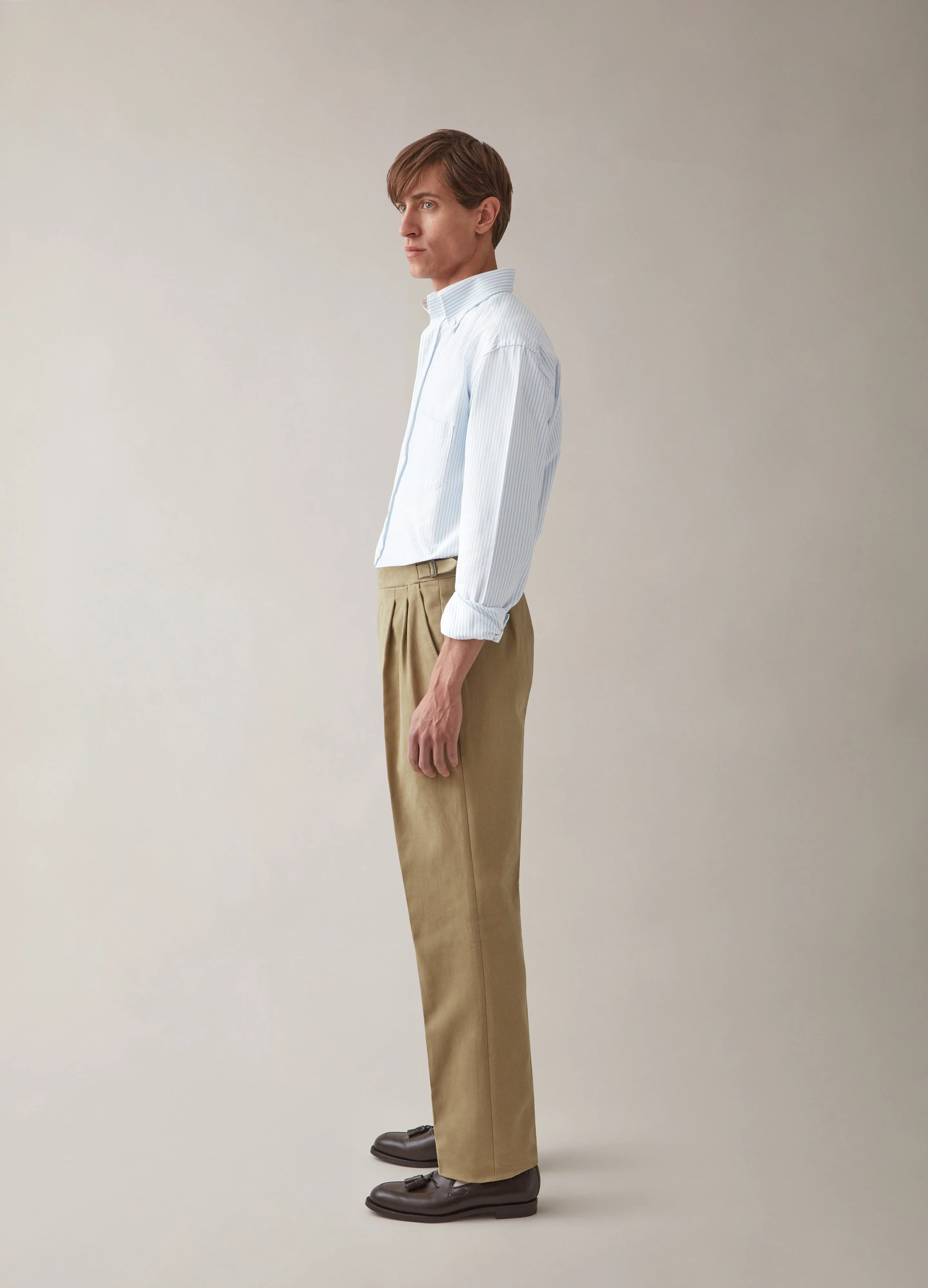Antonio Cotton Trousers - Beige - Image 3