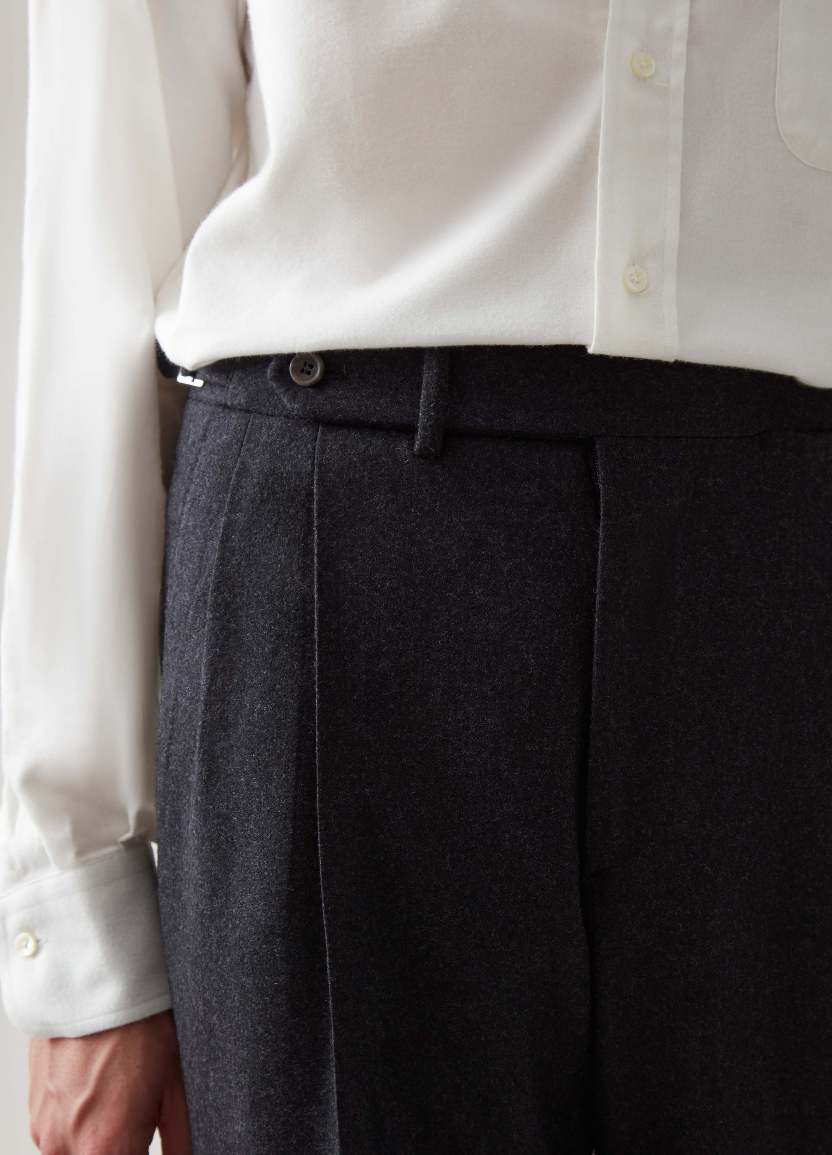 Antonio Flannel Trousers - Charcoal - Image 3