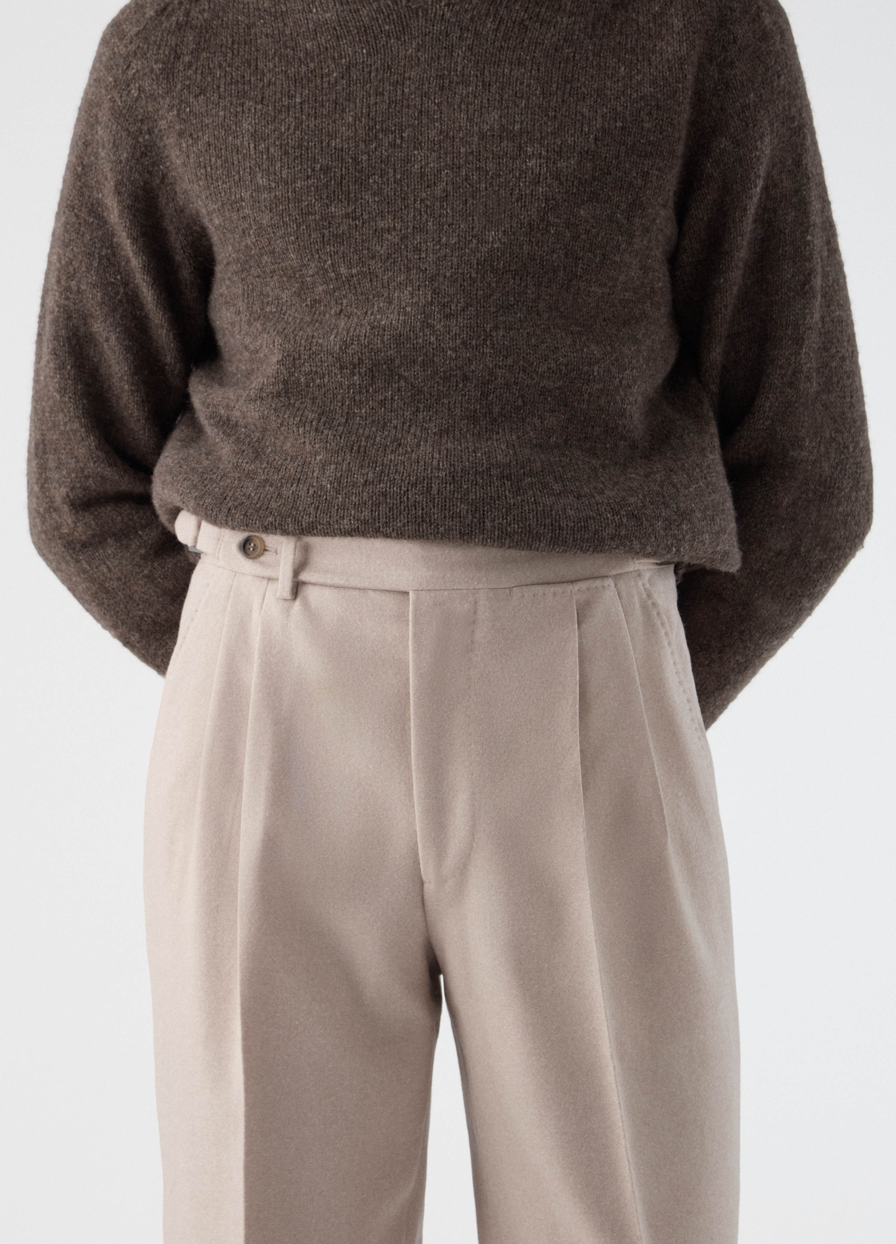 Antonio Flannel Trousers - Ecru - Image 2