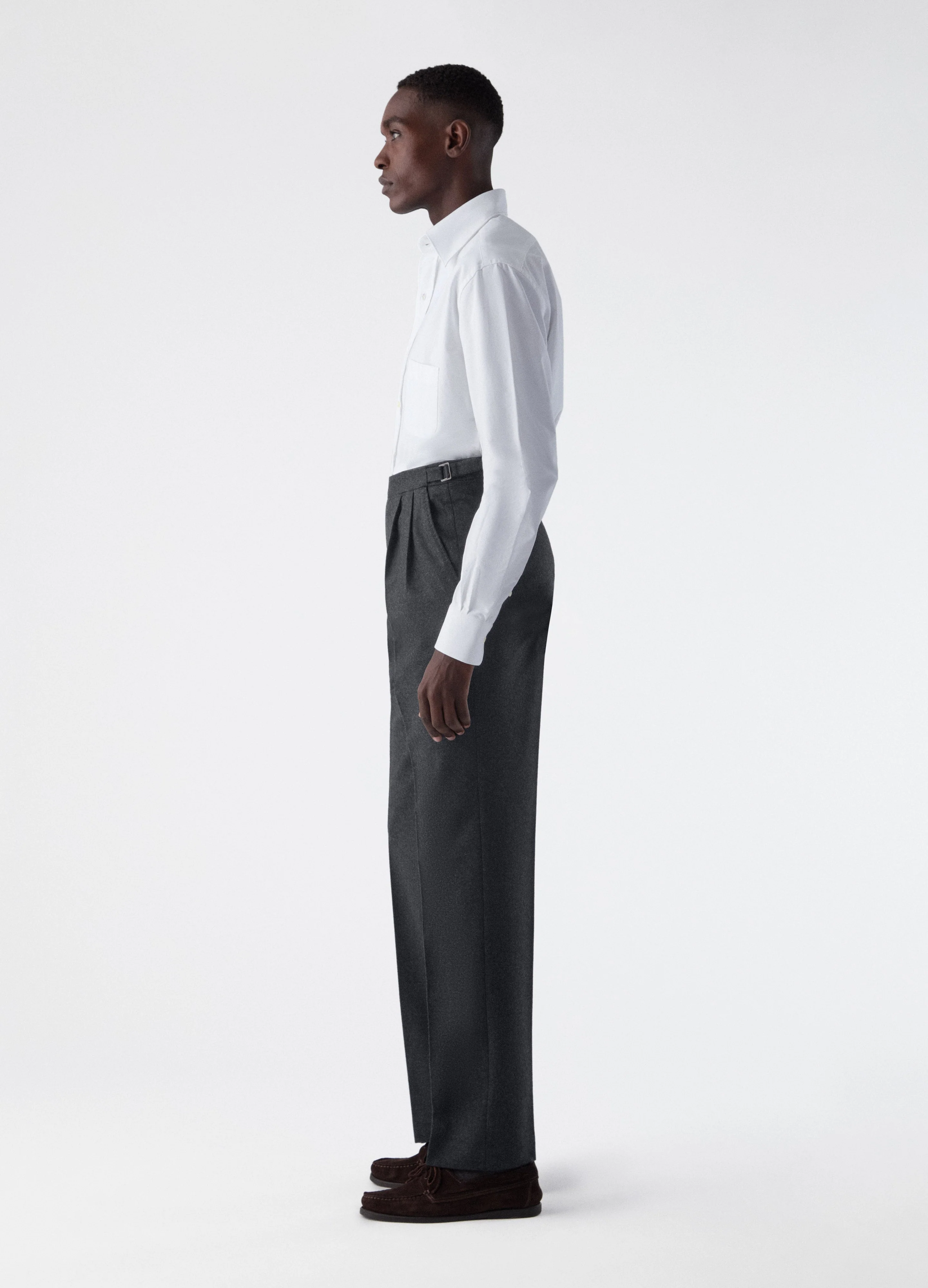 Antonio Flannel Trousers - Mid Grey - Image 3