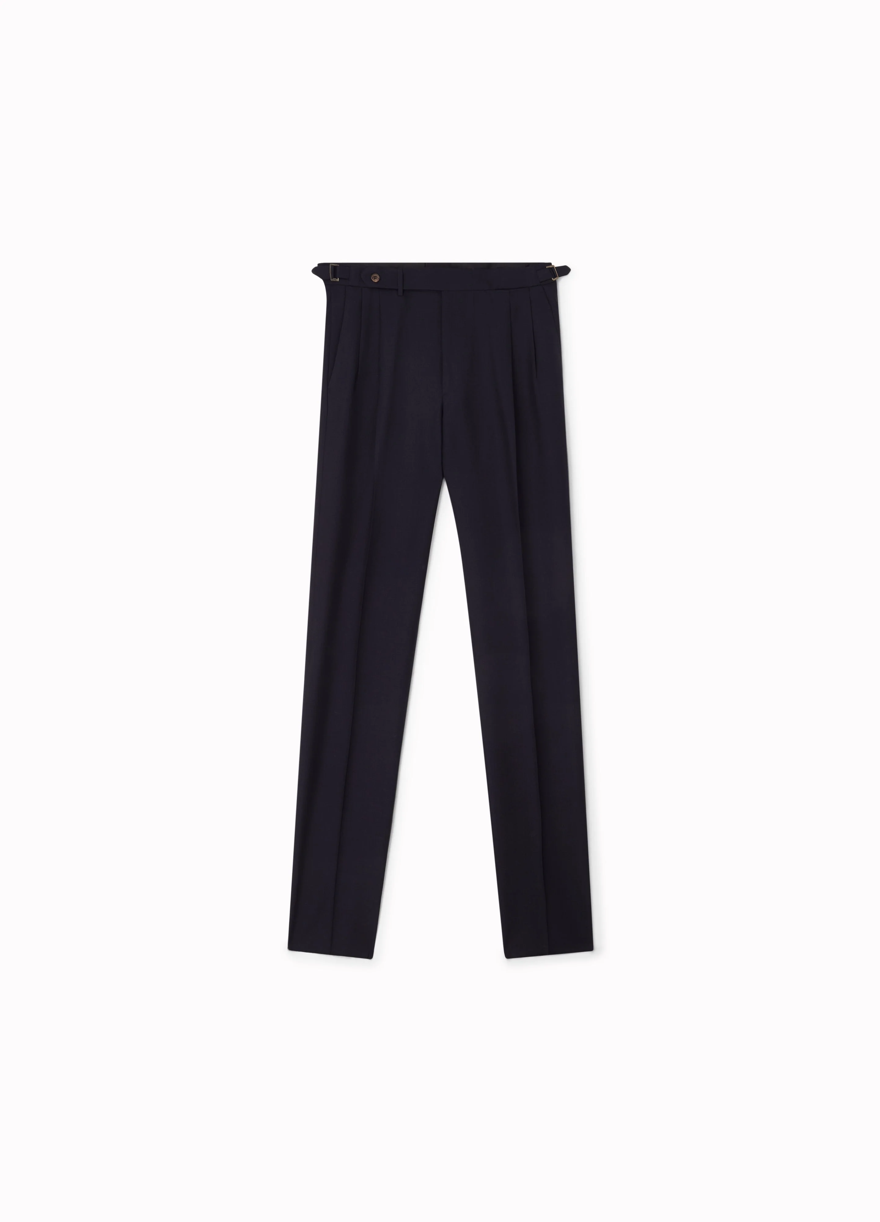 Antonio High Twist Wool Trousers - Navy - Image 2