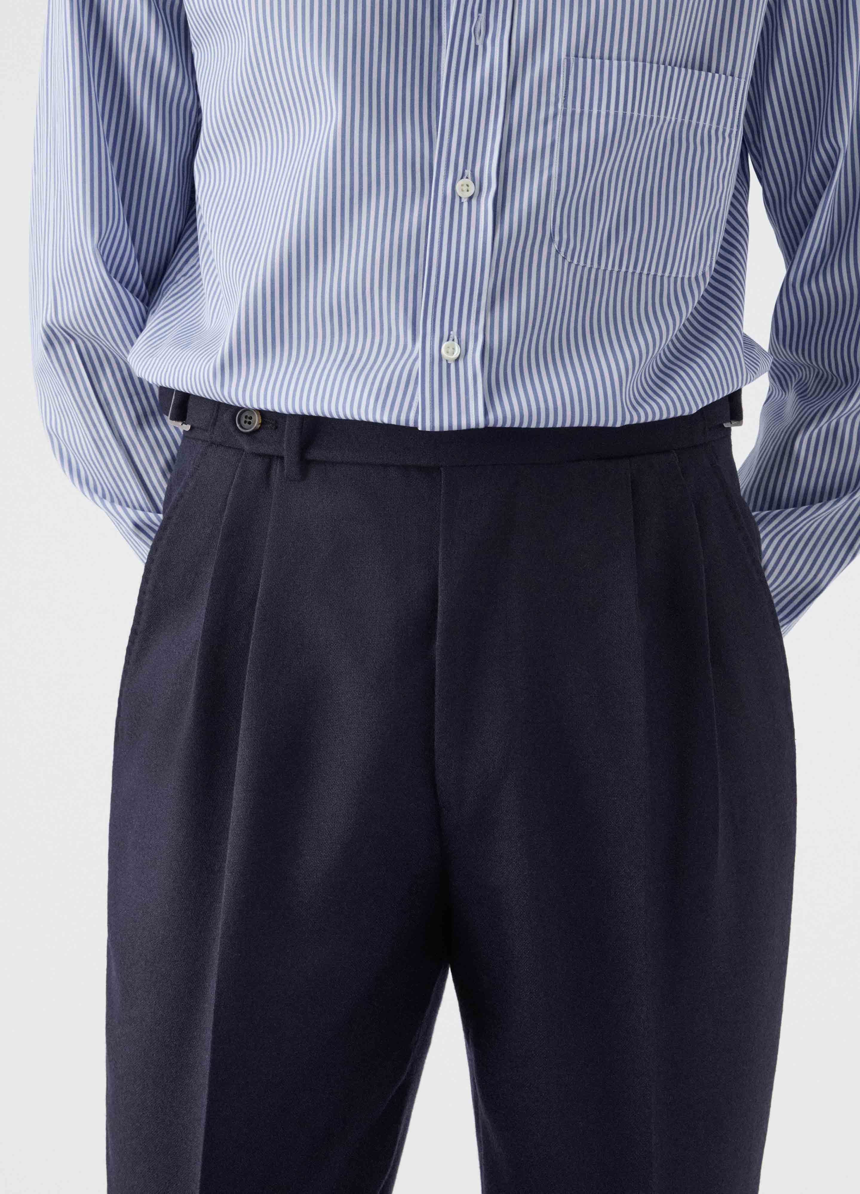 Antonio Winter High Twist Trousers - Navy - Image 3