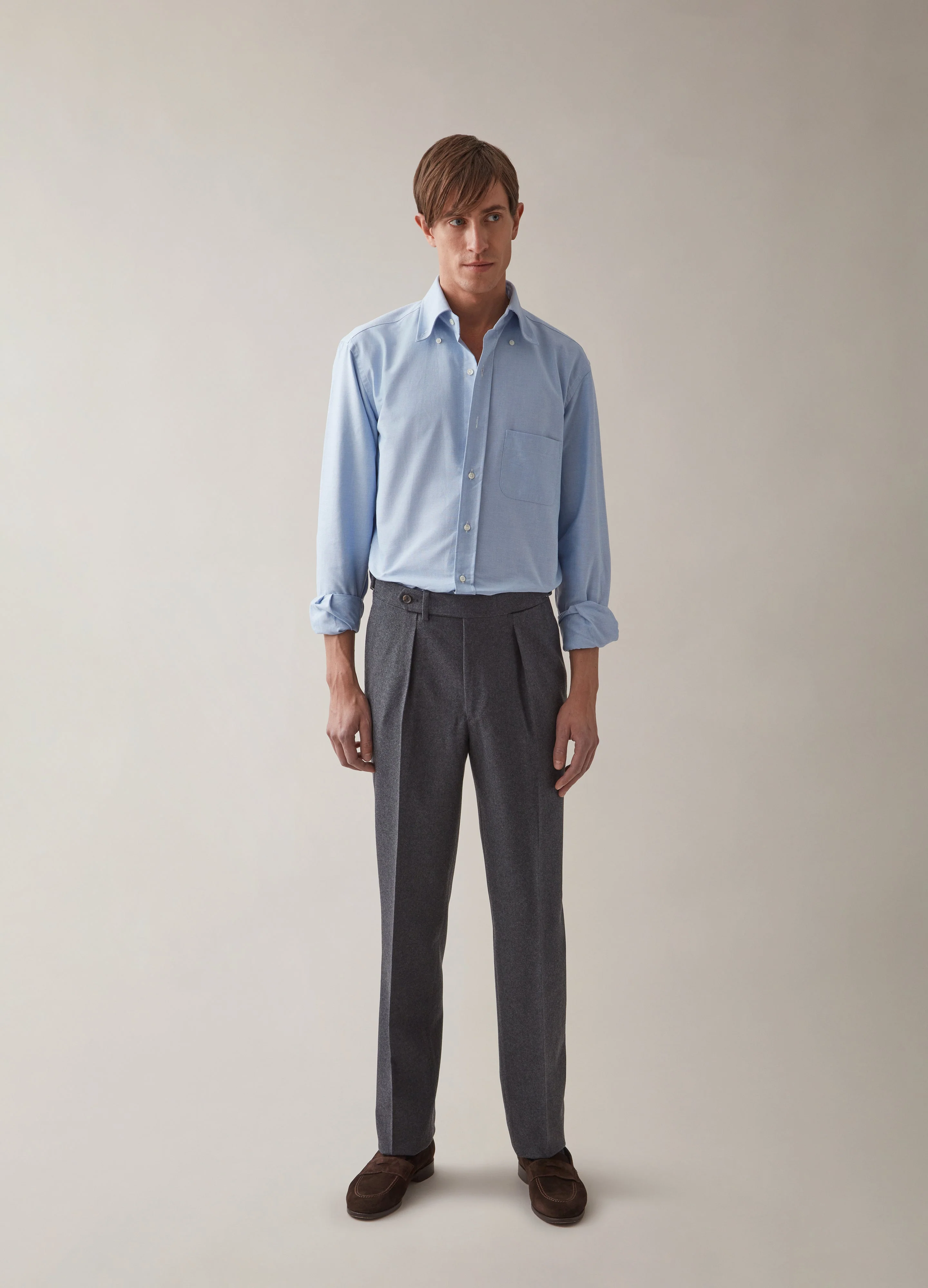 Arnold Flannel Trousers - Mid Grey