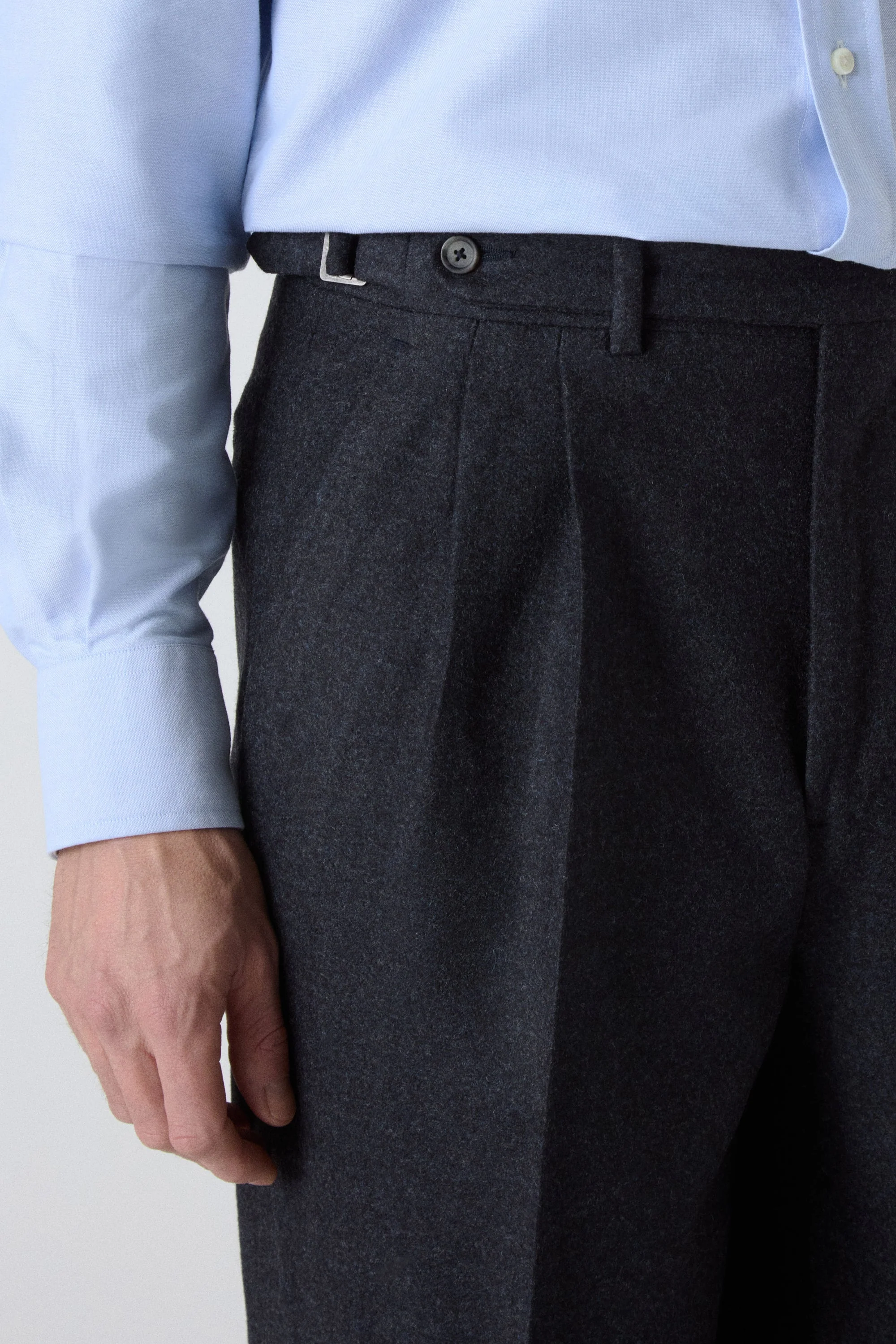 August Flannel Trousers - Charcoal - Image 5