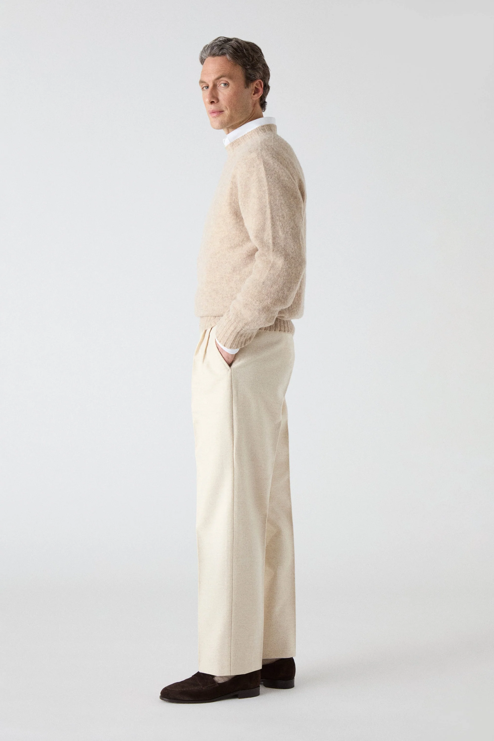 August Flannel Trousers - Ecru - Image 3