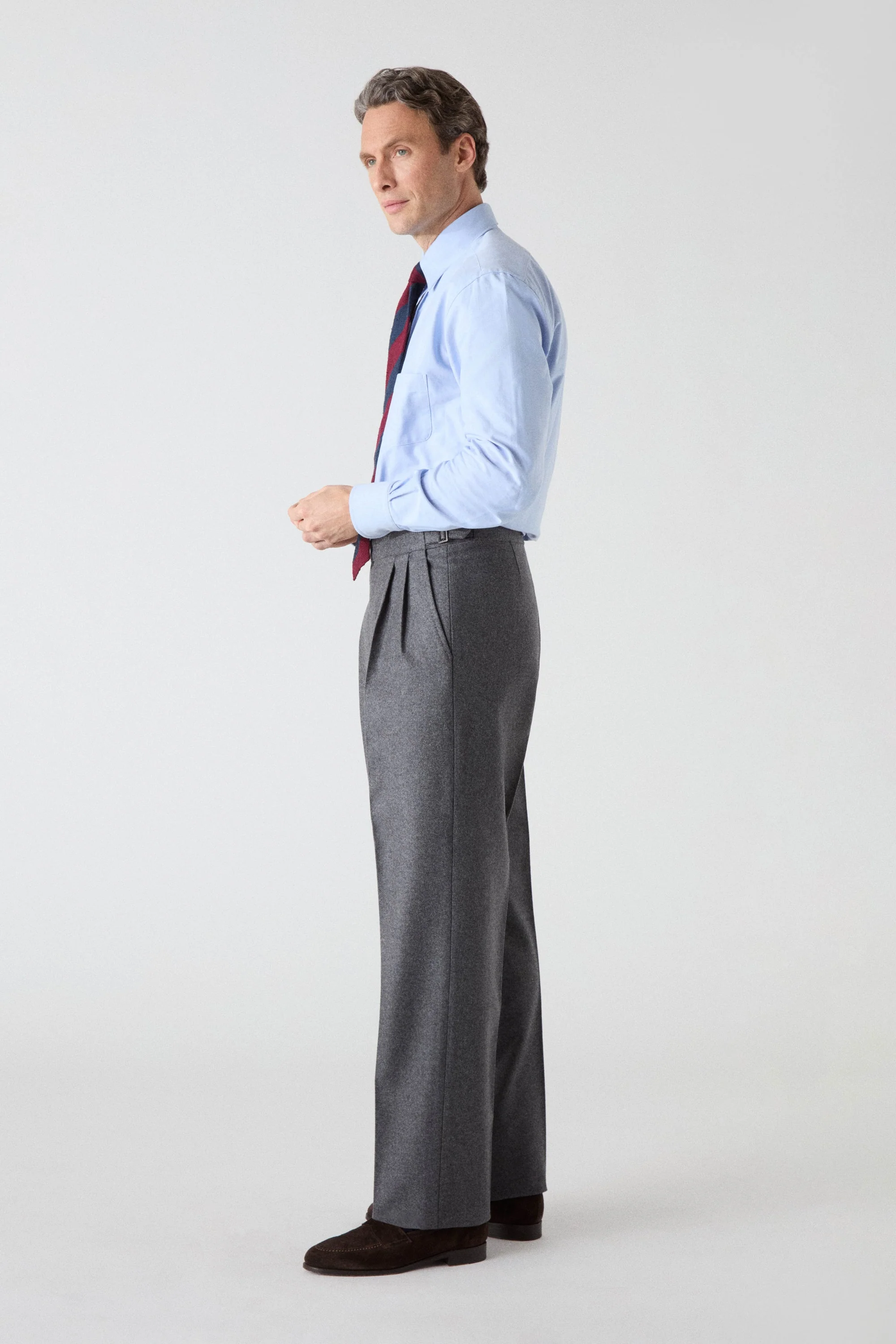 August Flannel Trousers - Mid Grey - Image 3