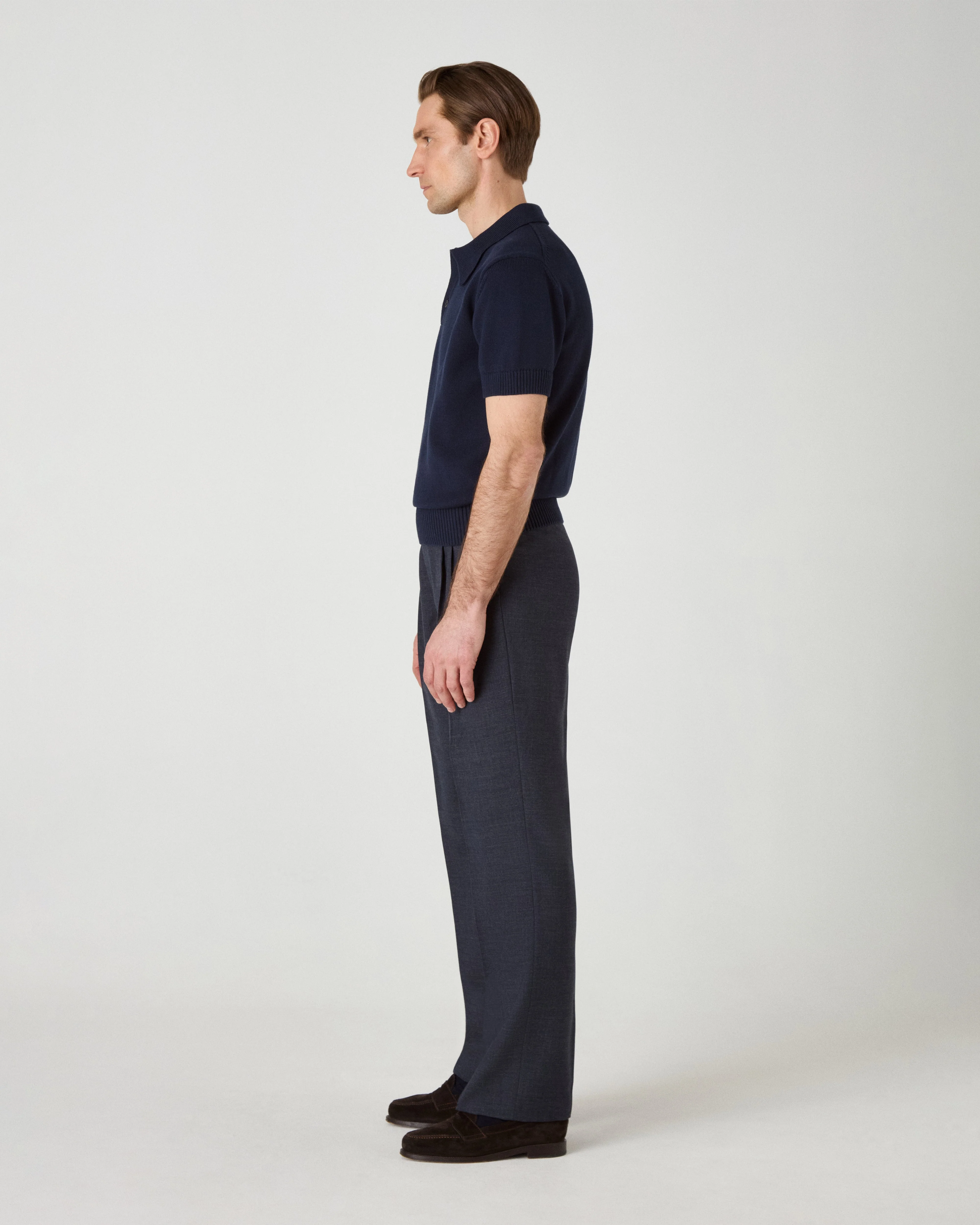 August High Twist Wool Trousers - Air Force Blue - Image 3