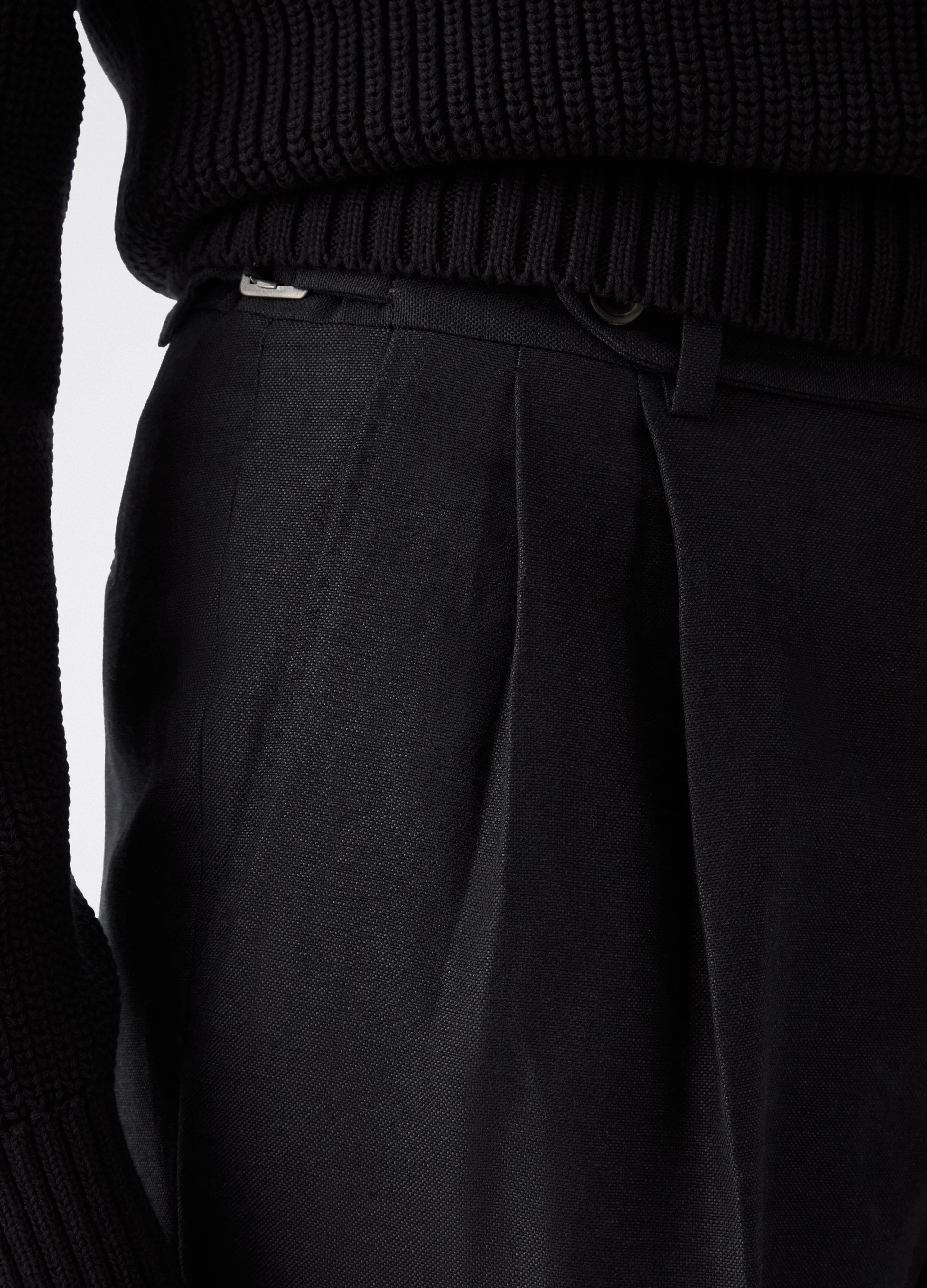 August Wool/Linen Trousers - Black - Image 2