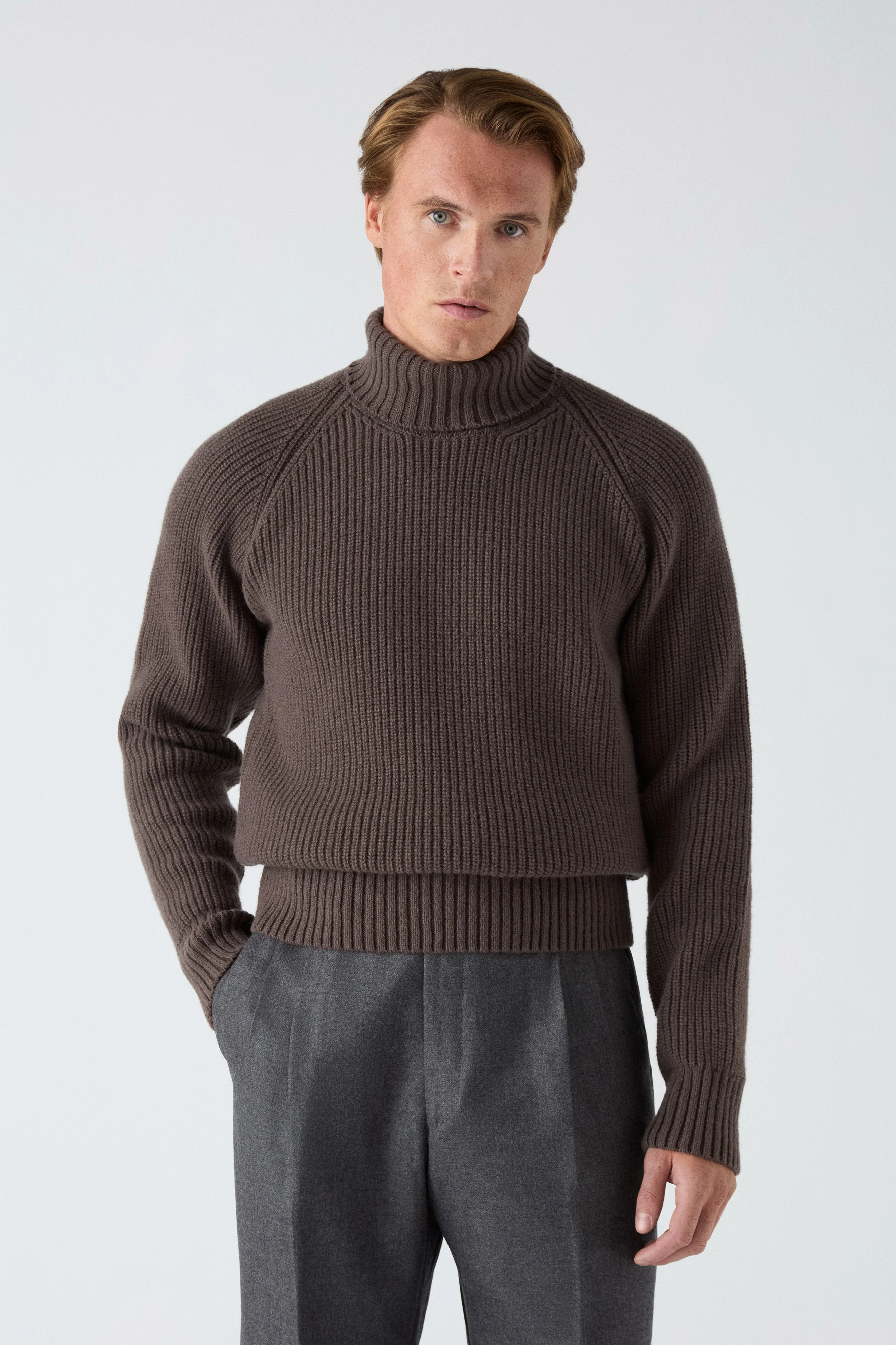 Bernhard Roll Neck Sweater - Brown