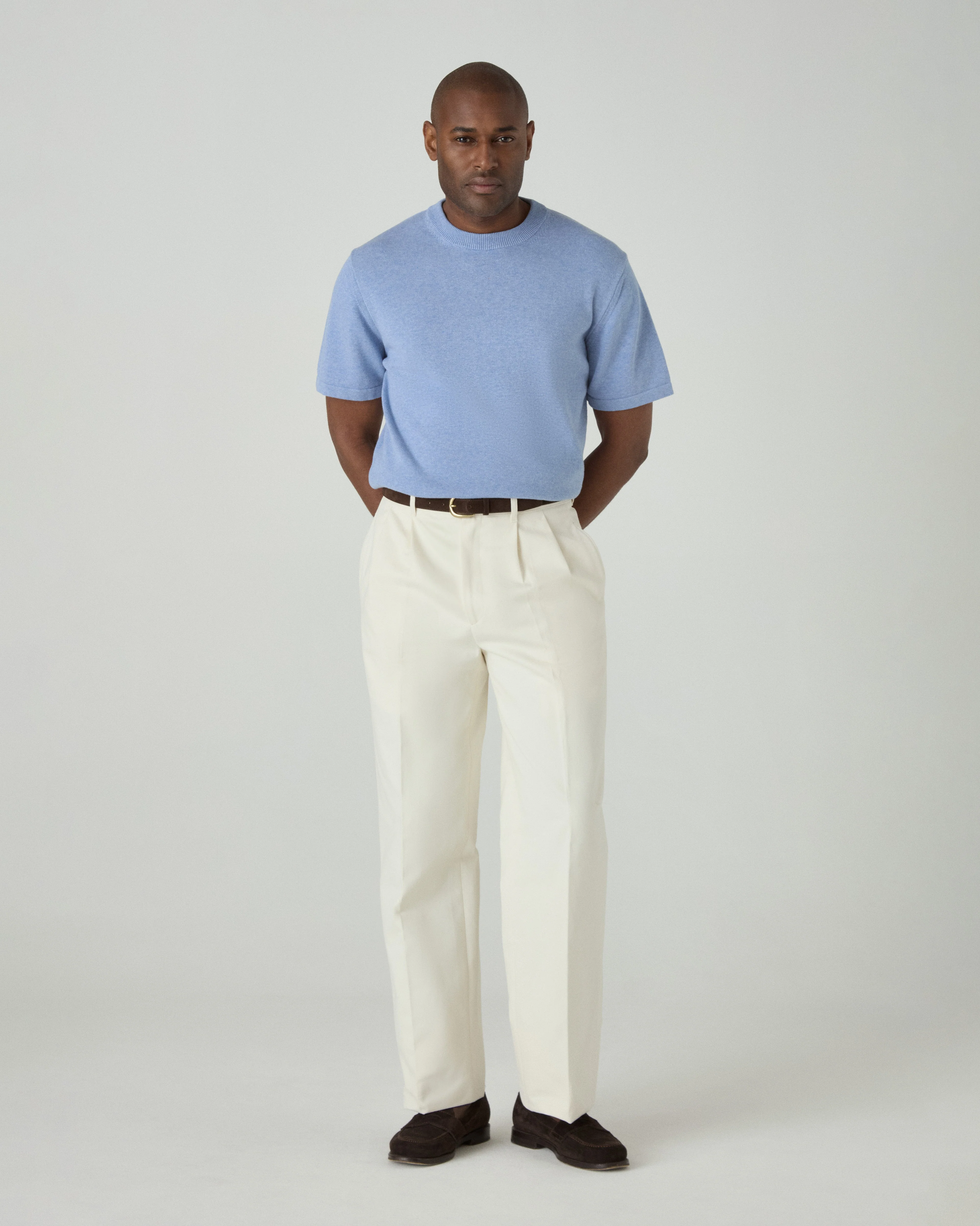 Bo Knitted T-Shirt - Powder Blue