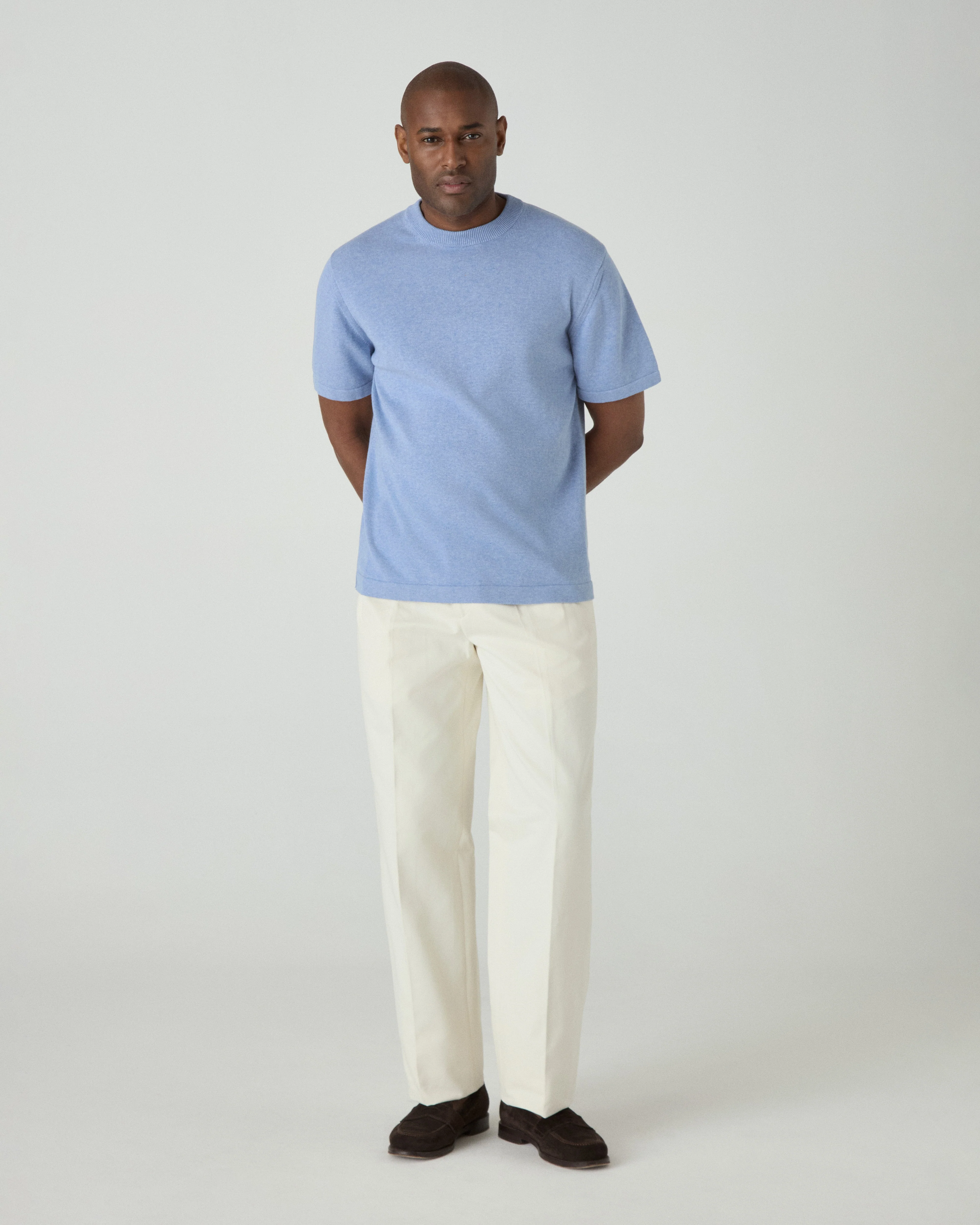 Bo Knitted T-Shirt - Powder Blue - Image 5