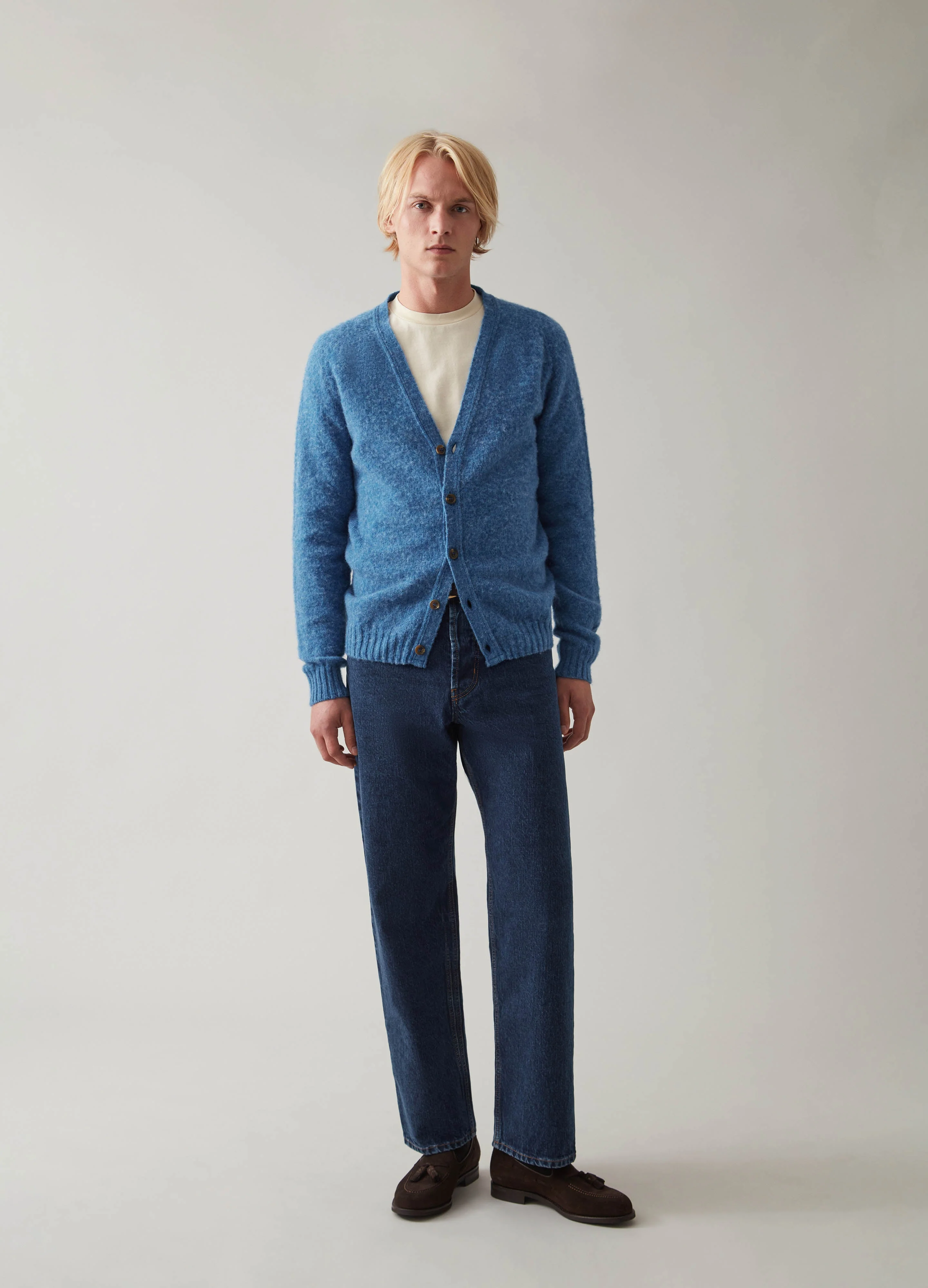 Brian Shaggy Cardigan - Blue