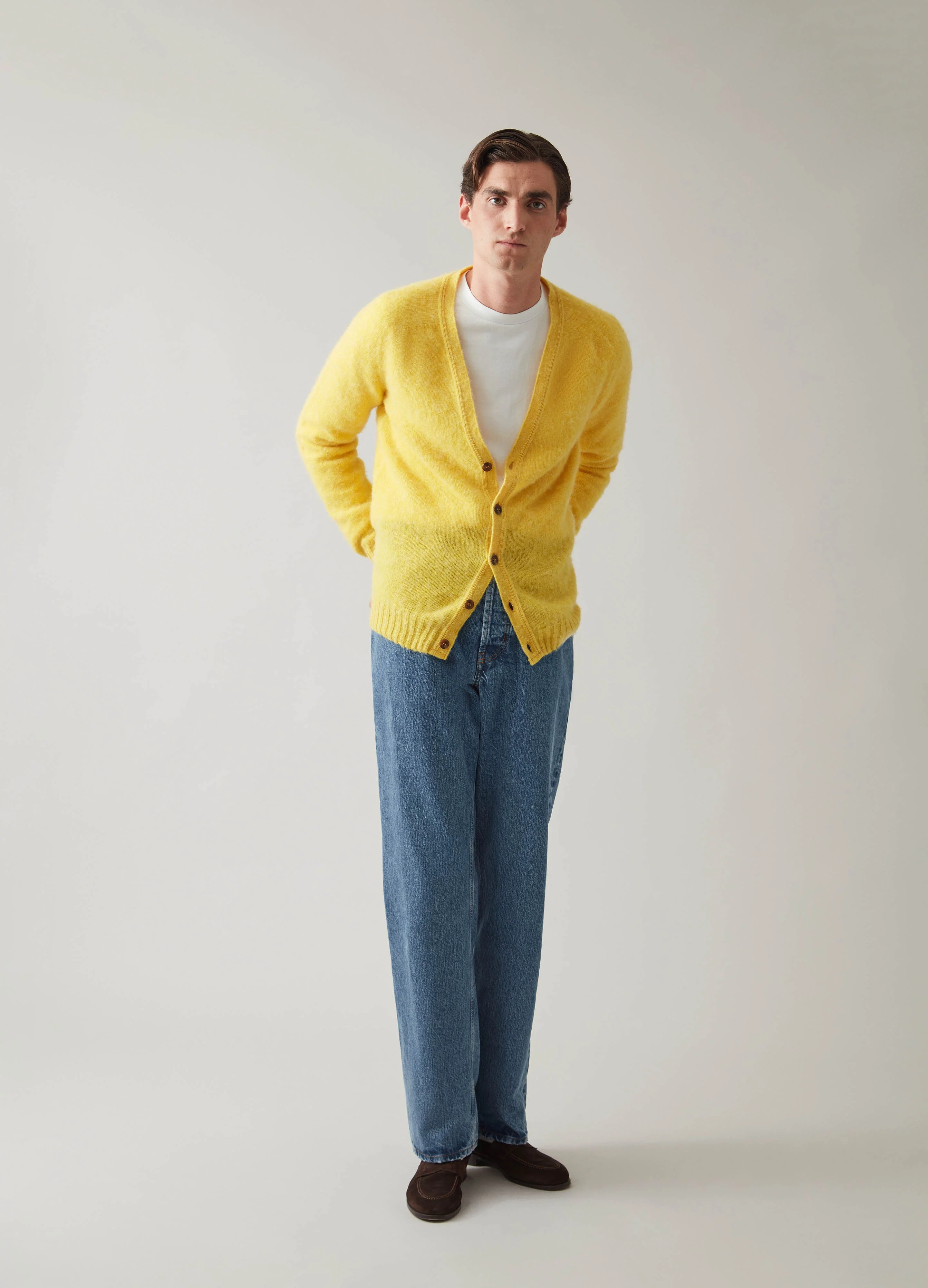 Brian Shaggy Cardigan - Yellow