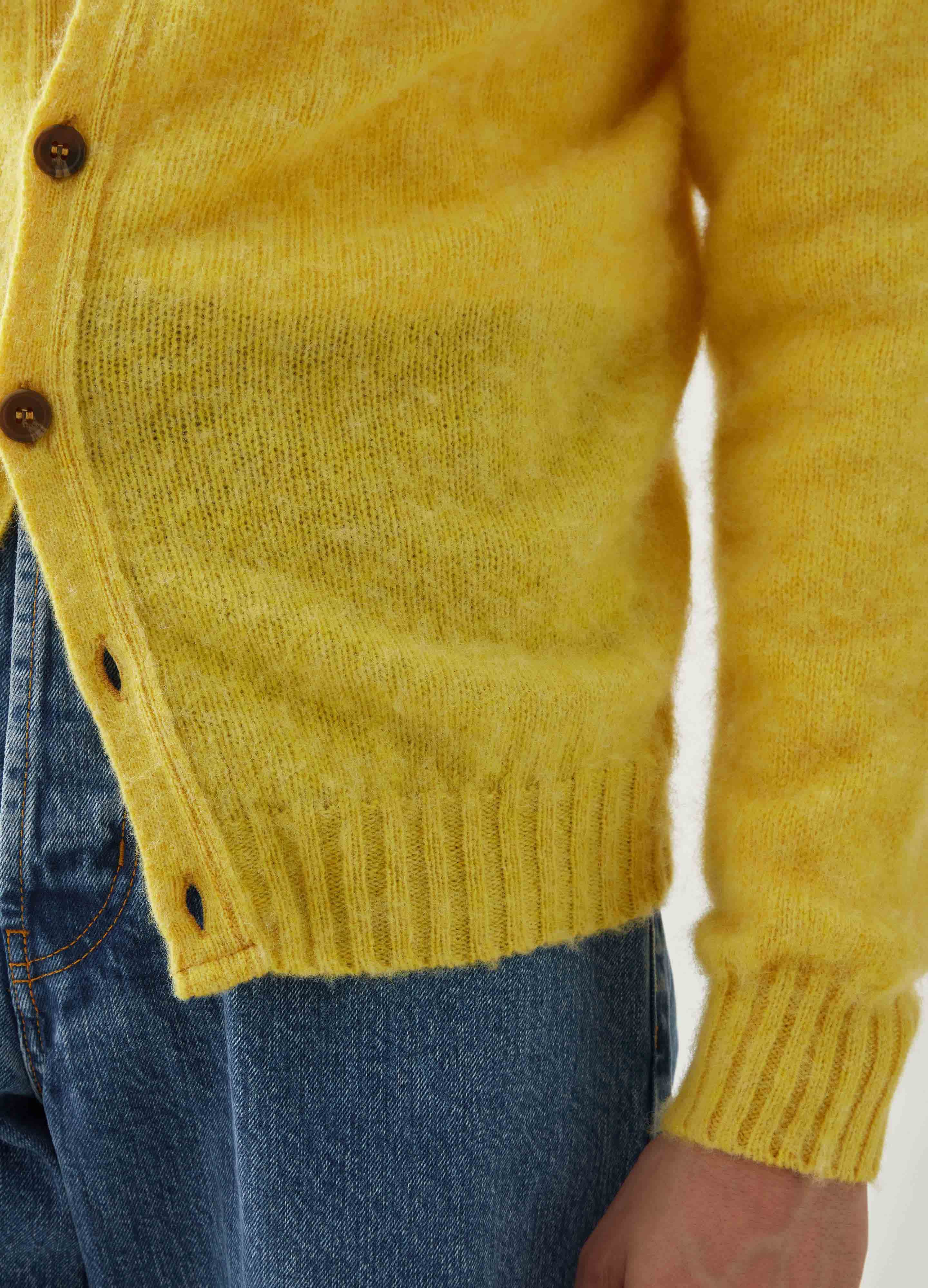 Brian Shaggy Cardigan - Yellow - Image 3