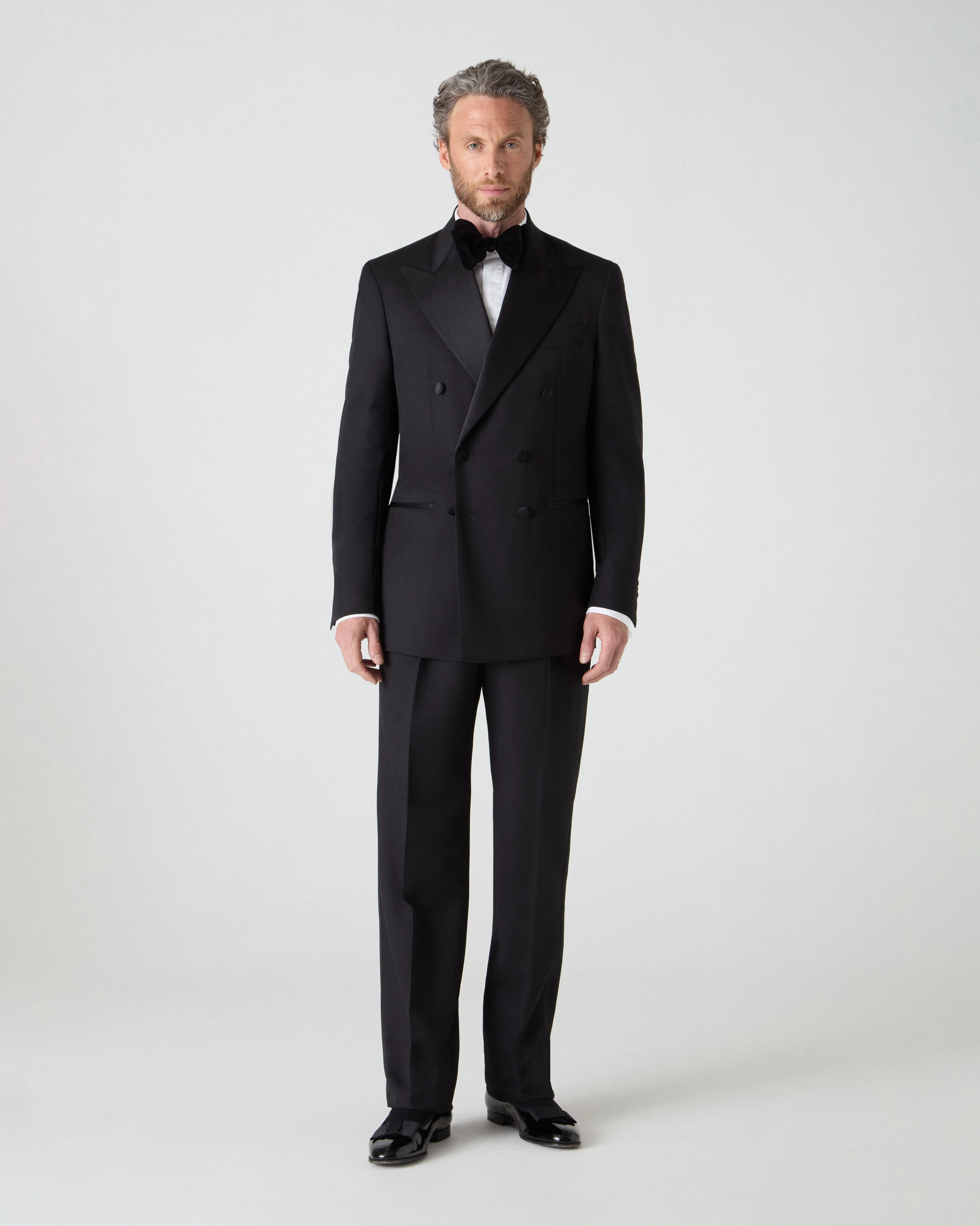 Damien Double Breasted Tuxedo - Black