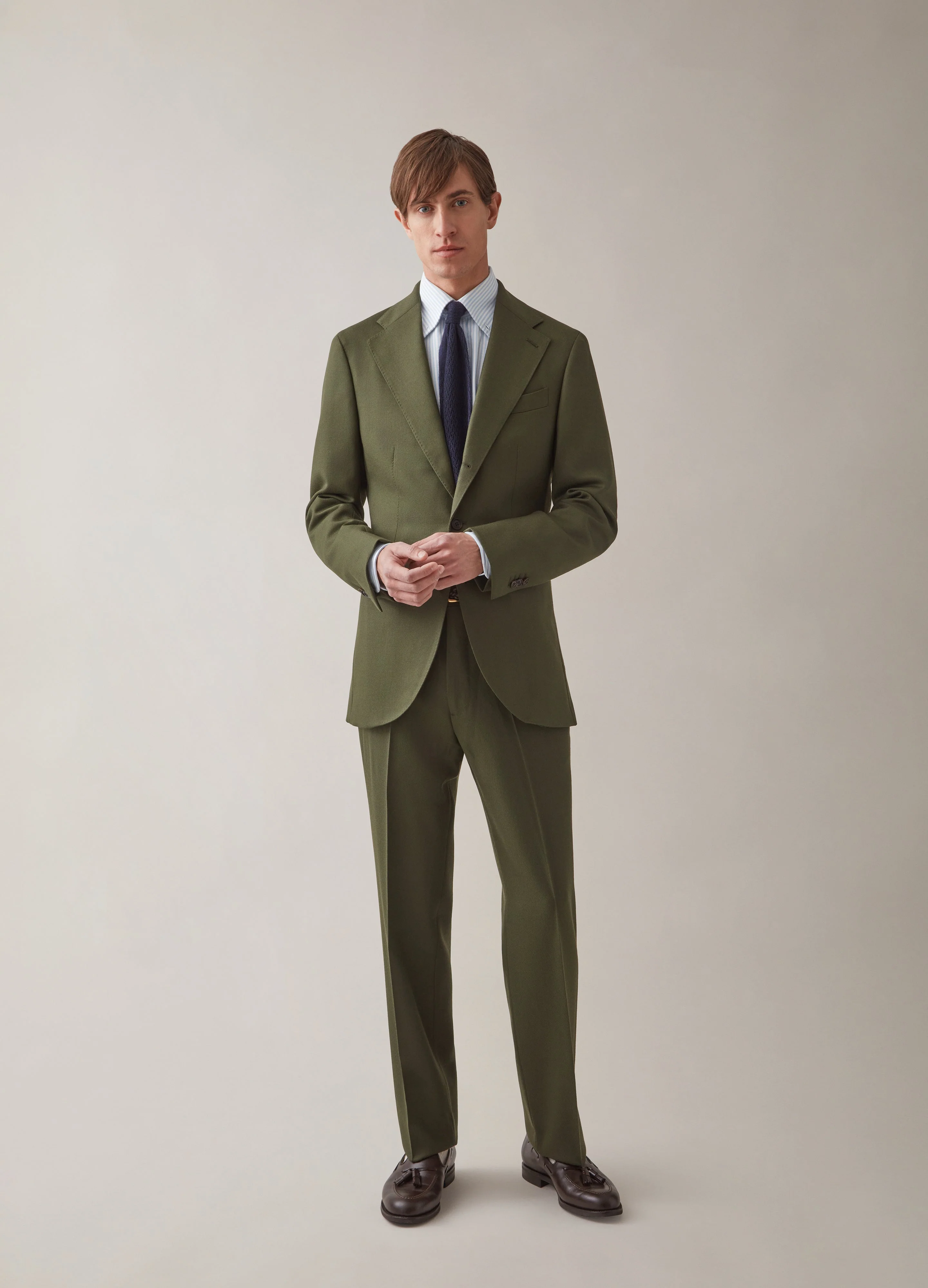 Dan Cavalry Twill Blazer - Olive - Image 2