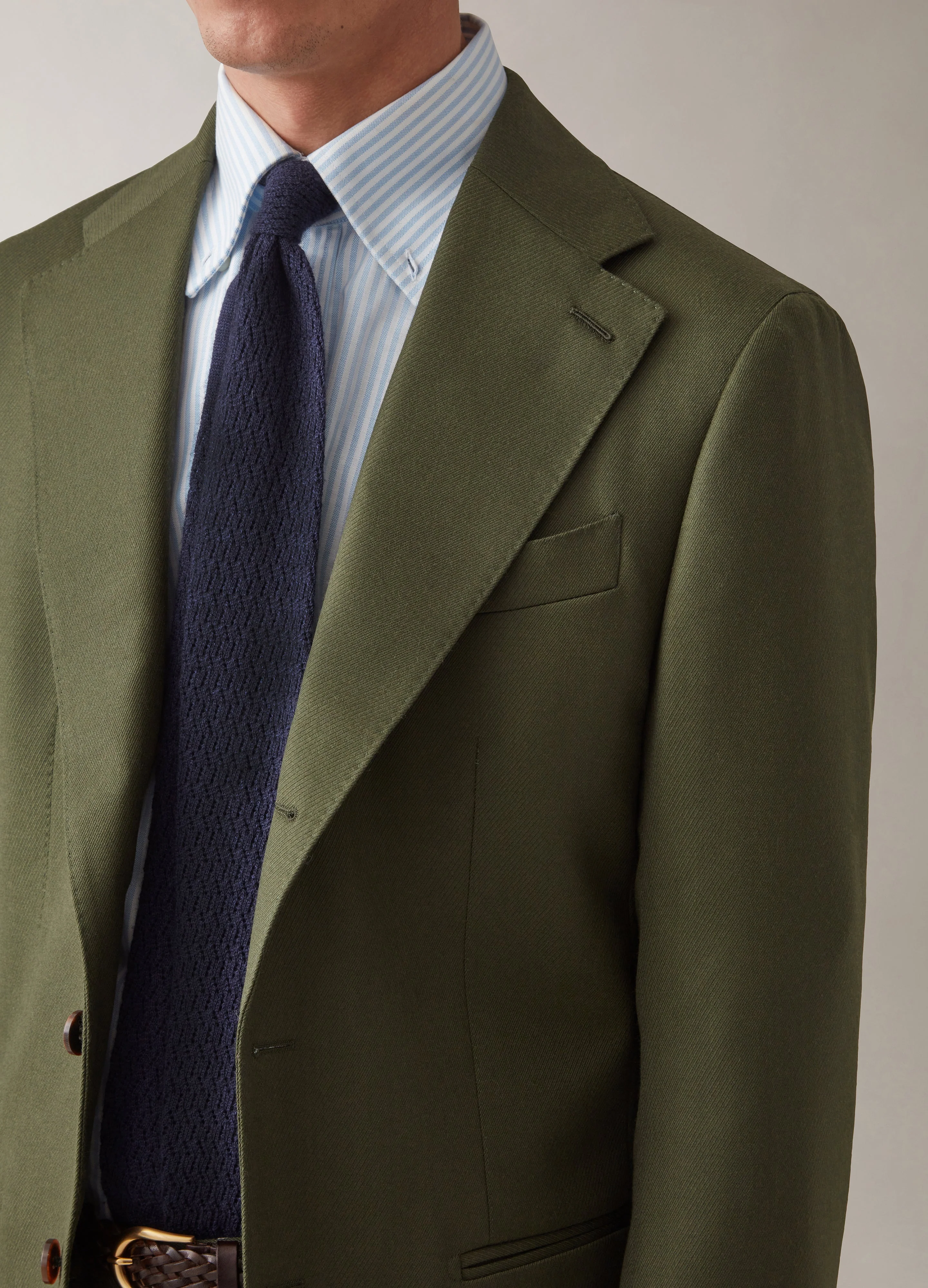 Dan Cavalry Twill Blazer - Olive - Image 3