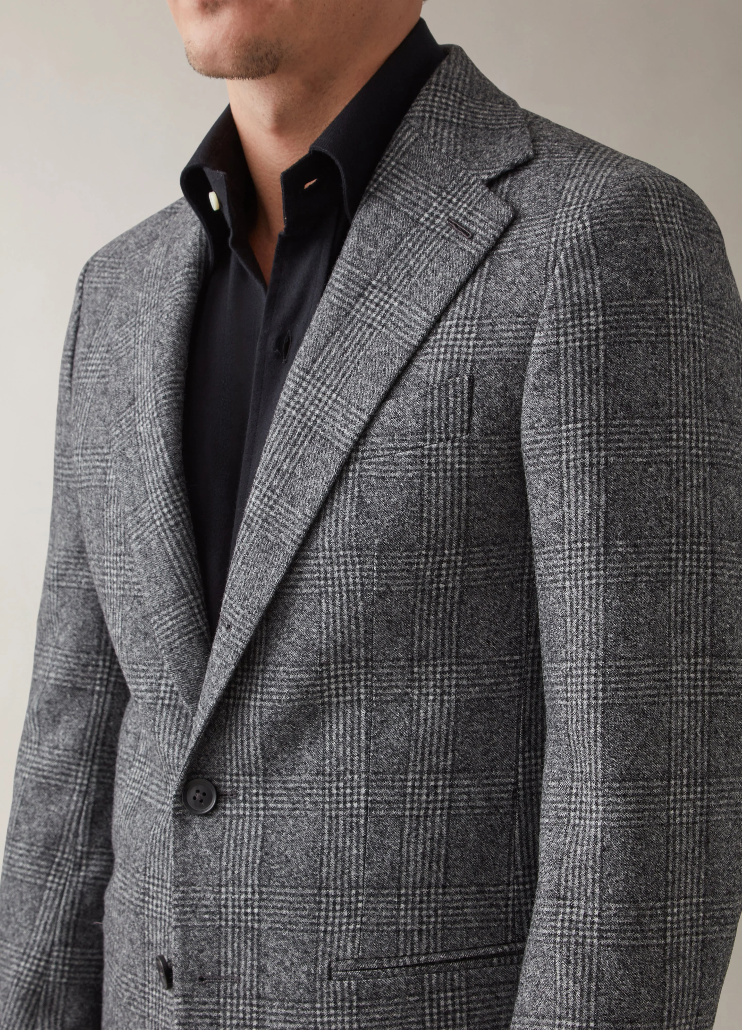 Dan Flannel Blazer - Grey Glencheck - Image 3