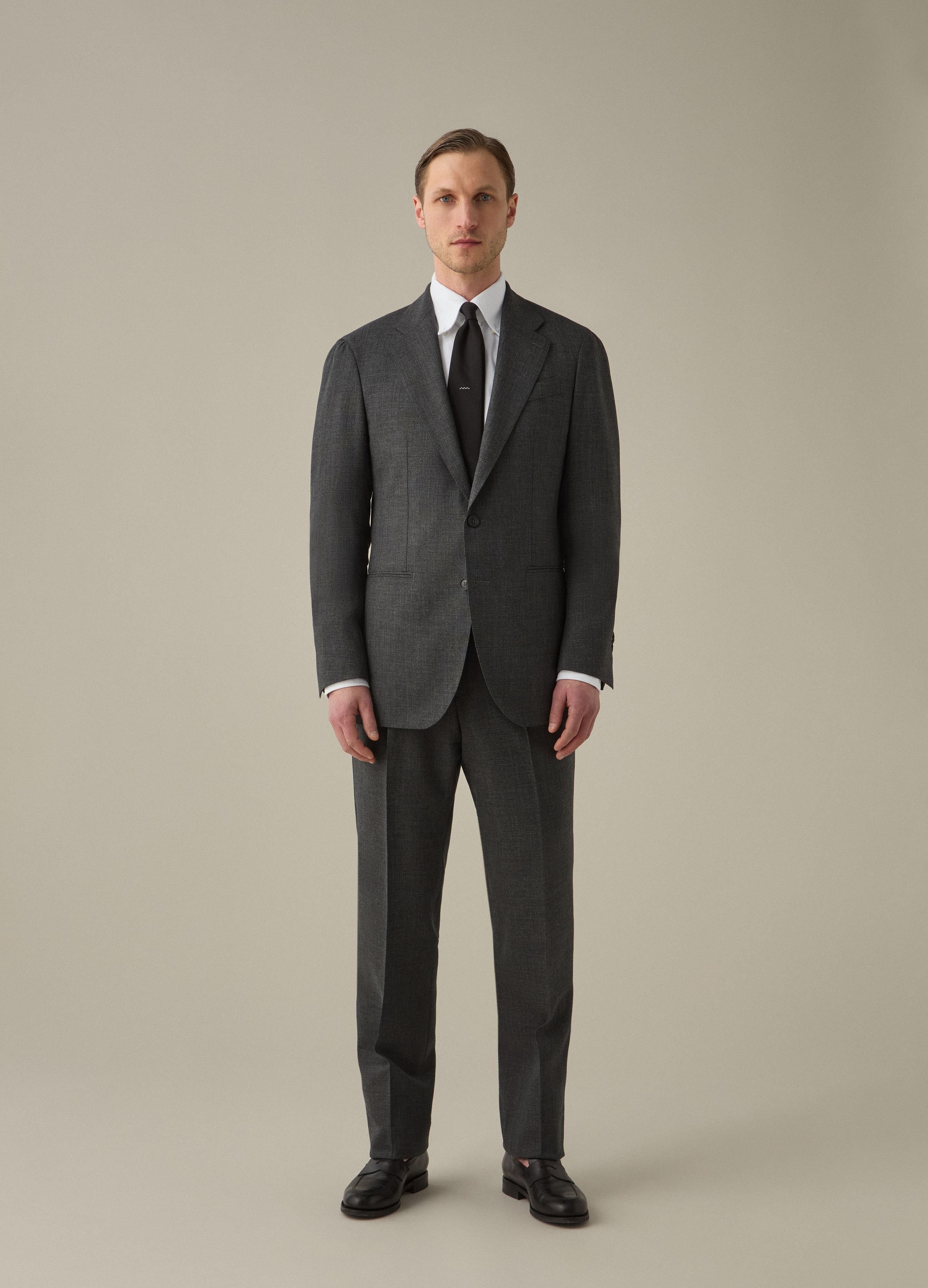 Don High Twist Suit Jacket - Mid Grey