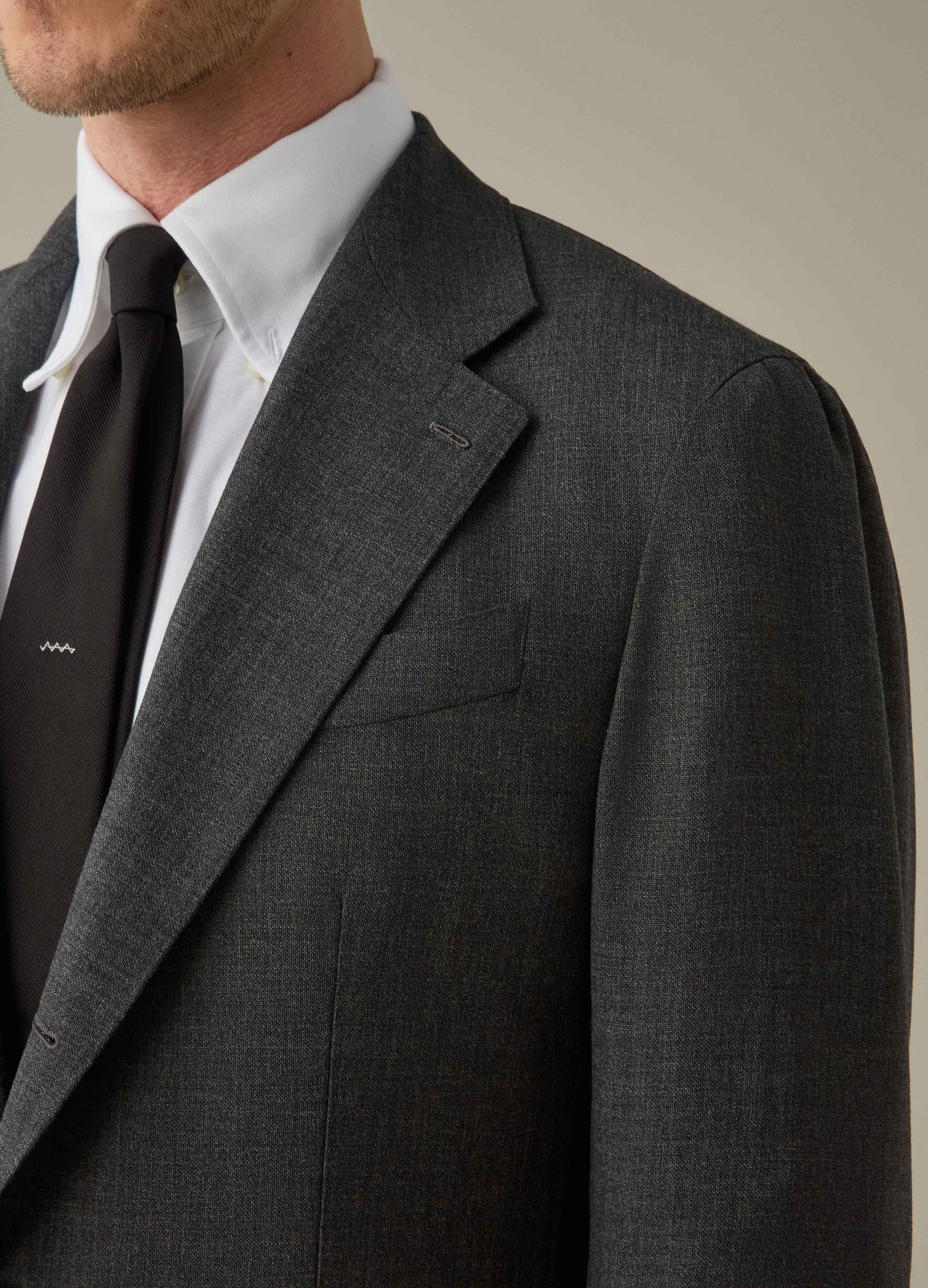 Don High Twist Suit Jacket - Mid Grey - Image 3