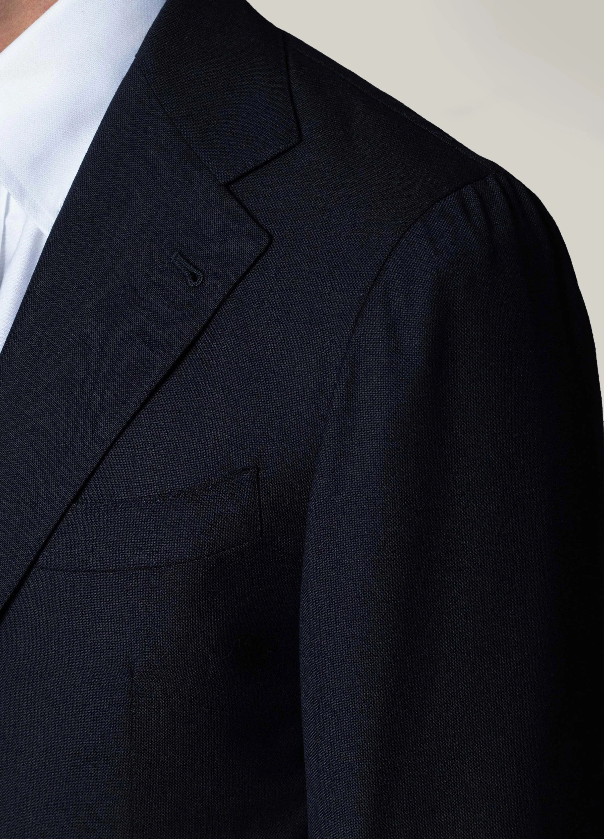 Dan High Twist Wool Blazer - Navy - Image 2