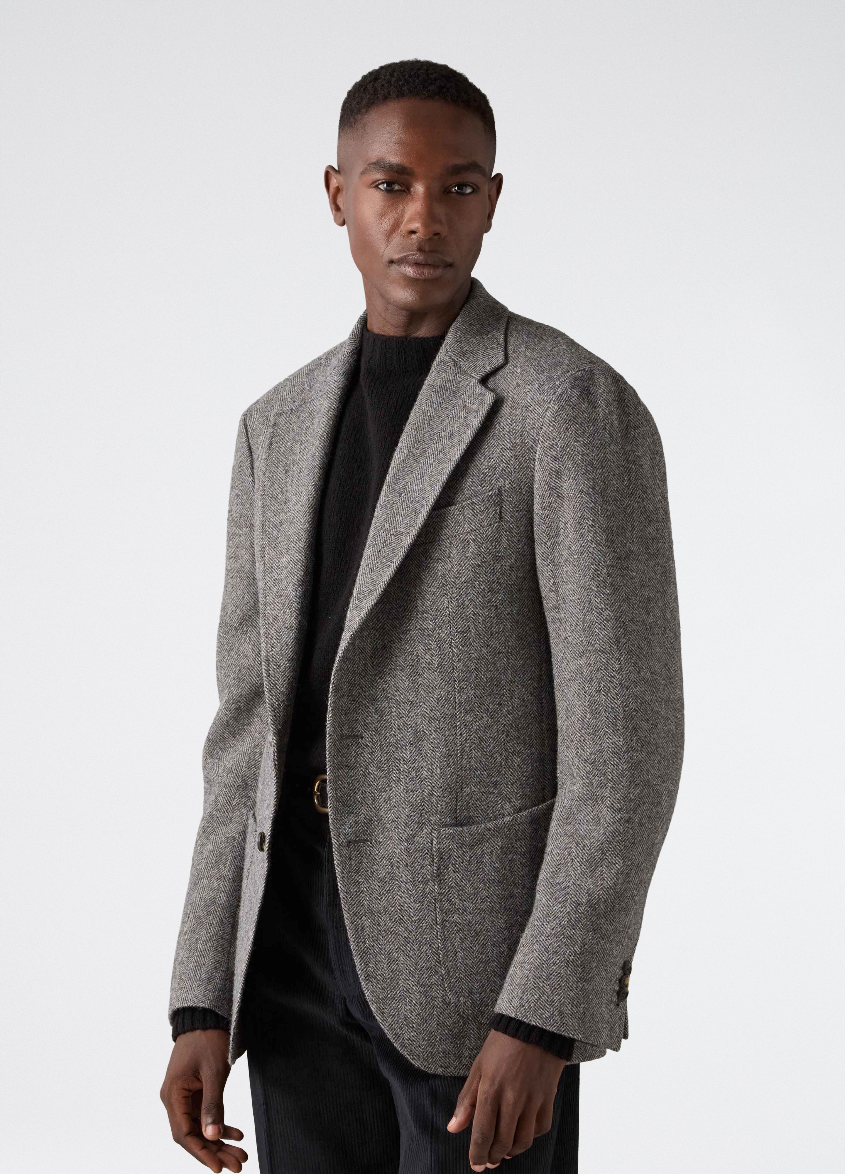 Don Sport Herringbone Tweed Jacket - Grey - Image 4