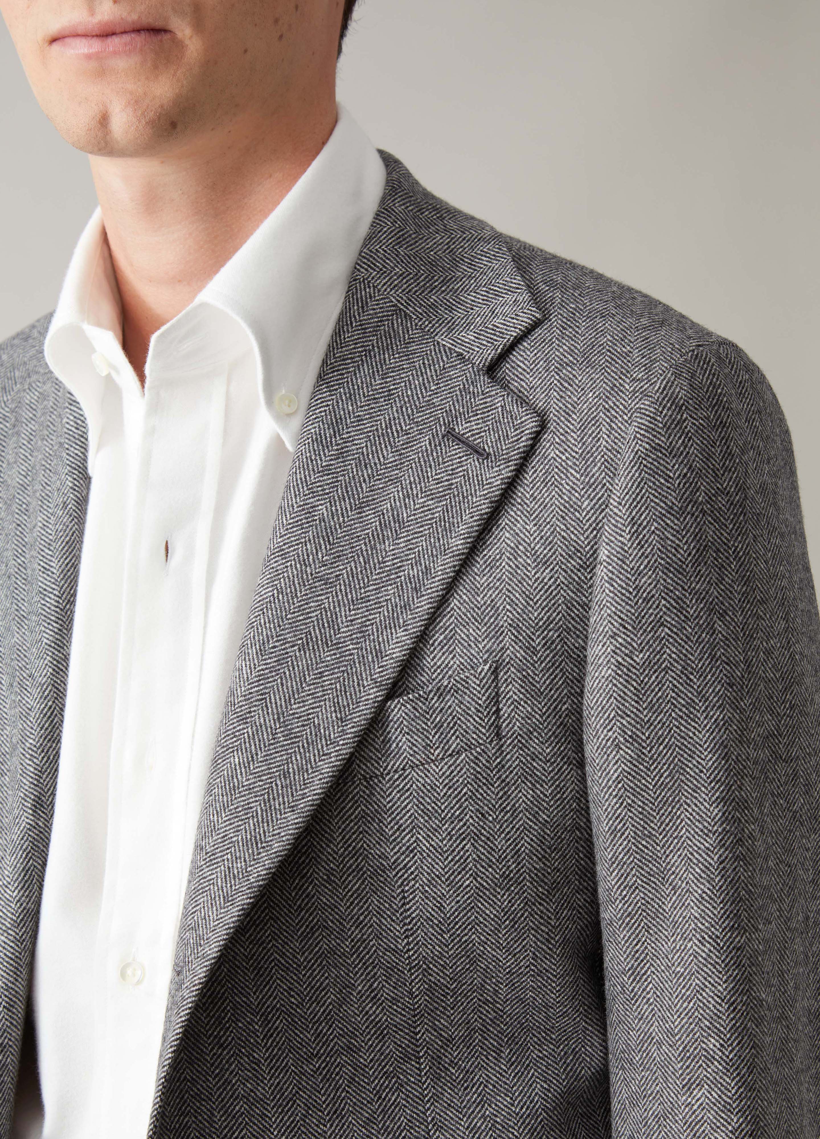 Dan Sport Wool/Cashmere Blazer - Black/White Herringbone - Image 2