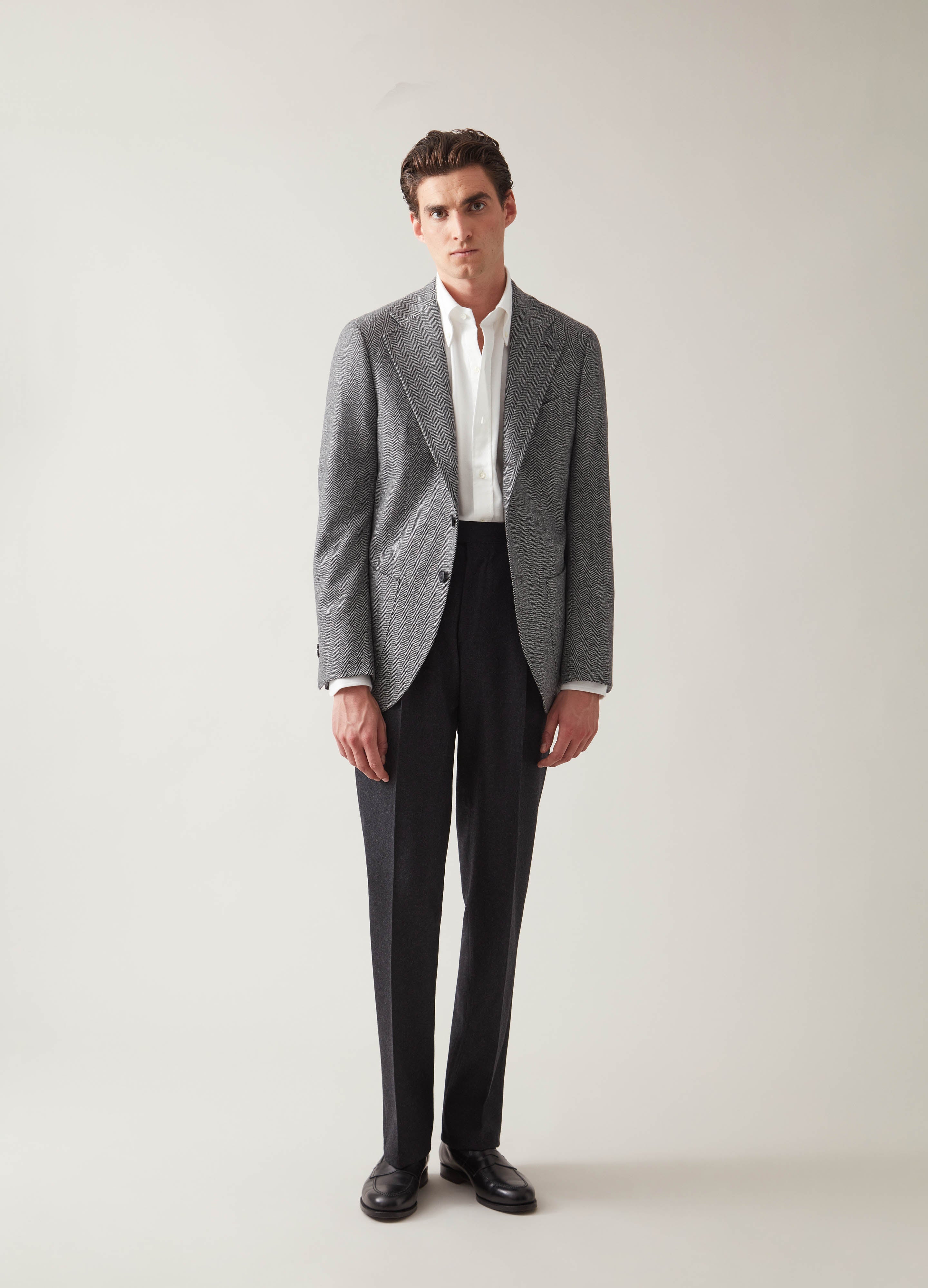 Dan Sport Wool/Cashmere Blazer - Black/White Herringbone - Image 3