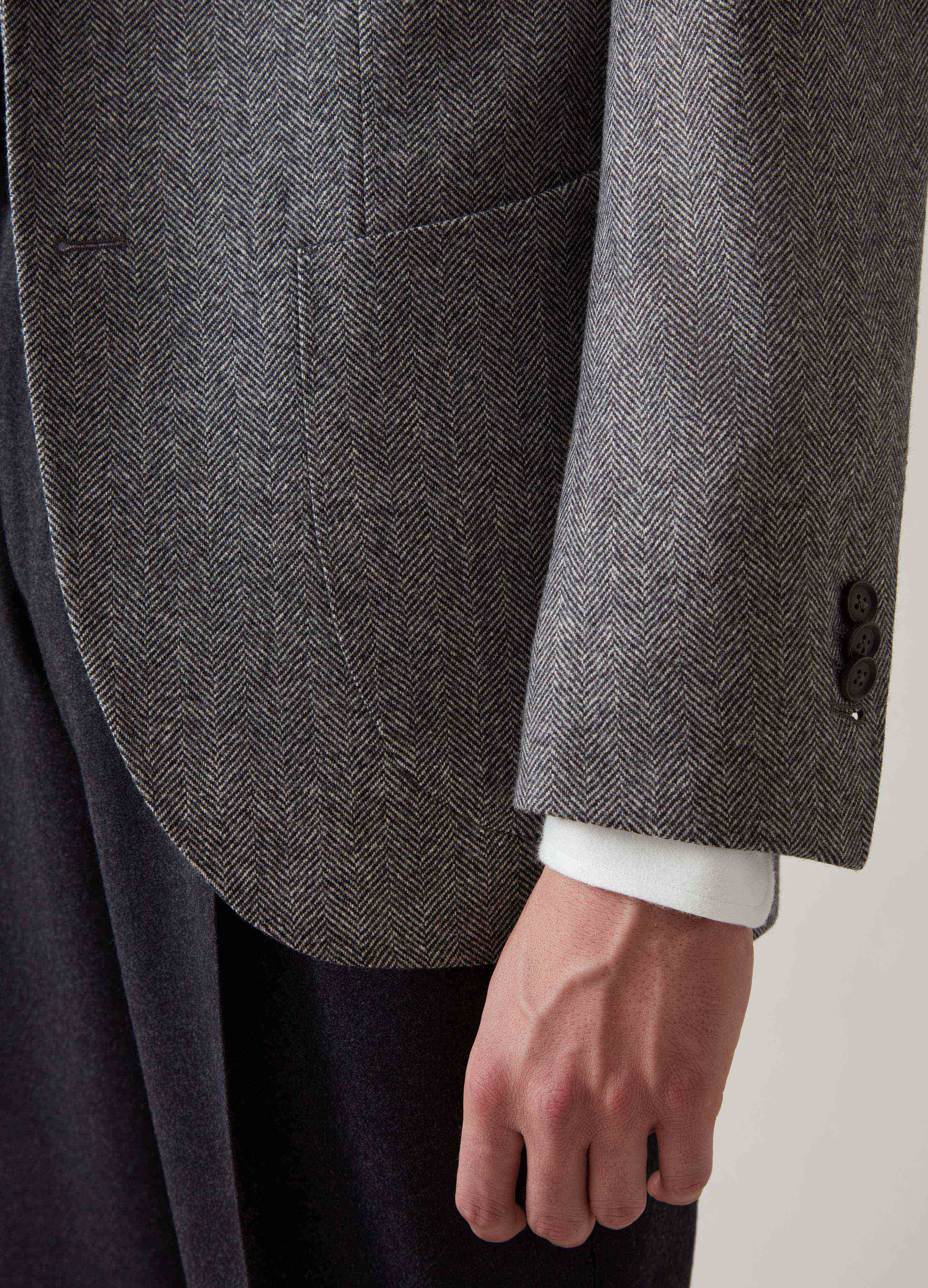Dan Sport Wool/Cashmere Blazer - Black/White Herringbone - Image 4